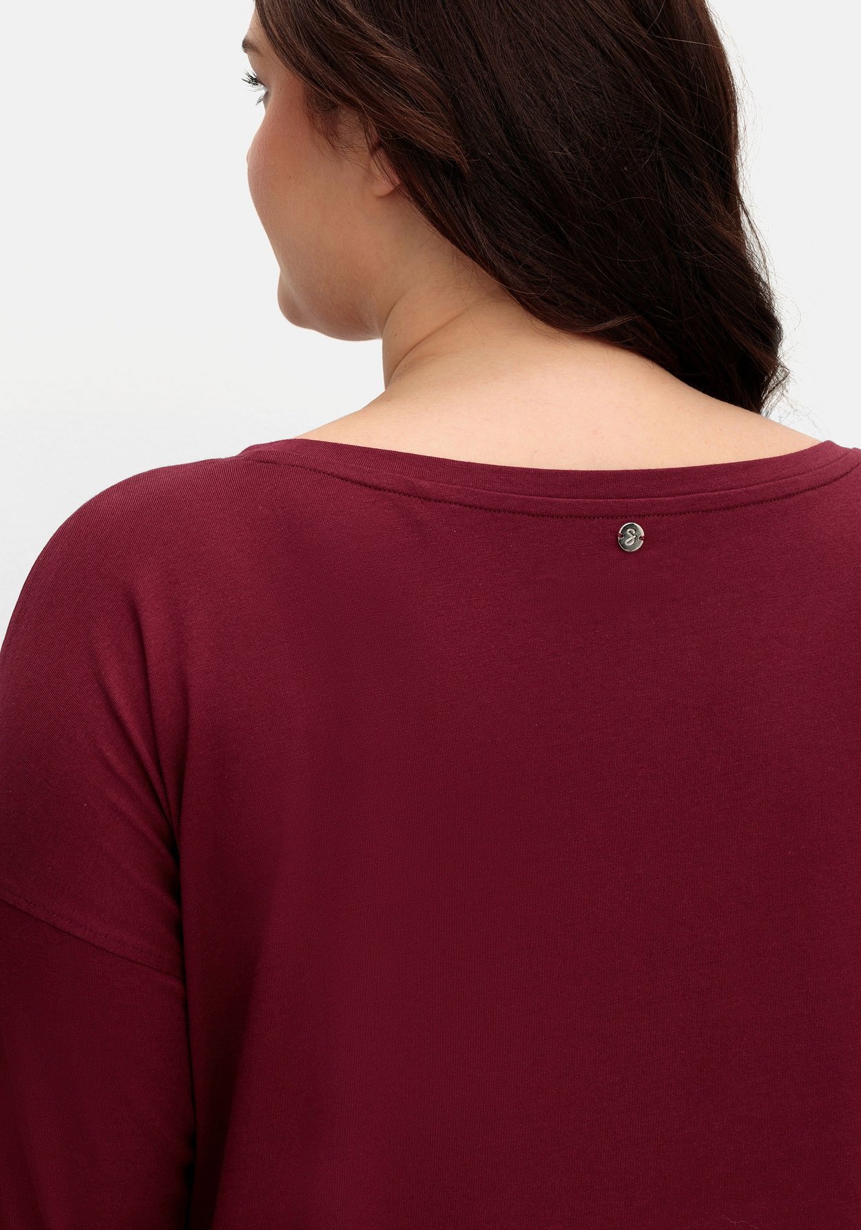 Sheego Langarmshirt »Oversized-Shirt mit Bindeband am Saum«, mit Bindeband am Saum