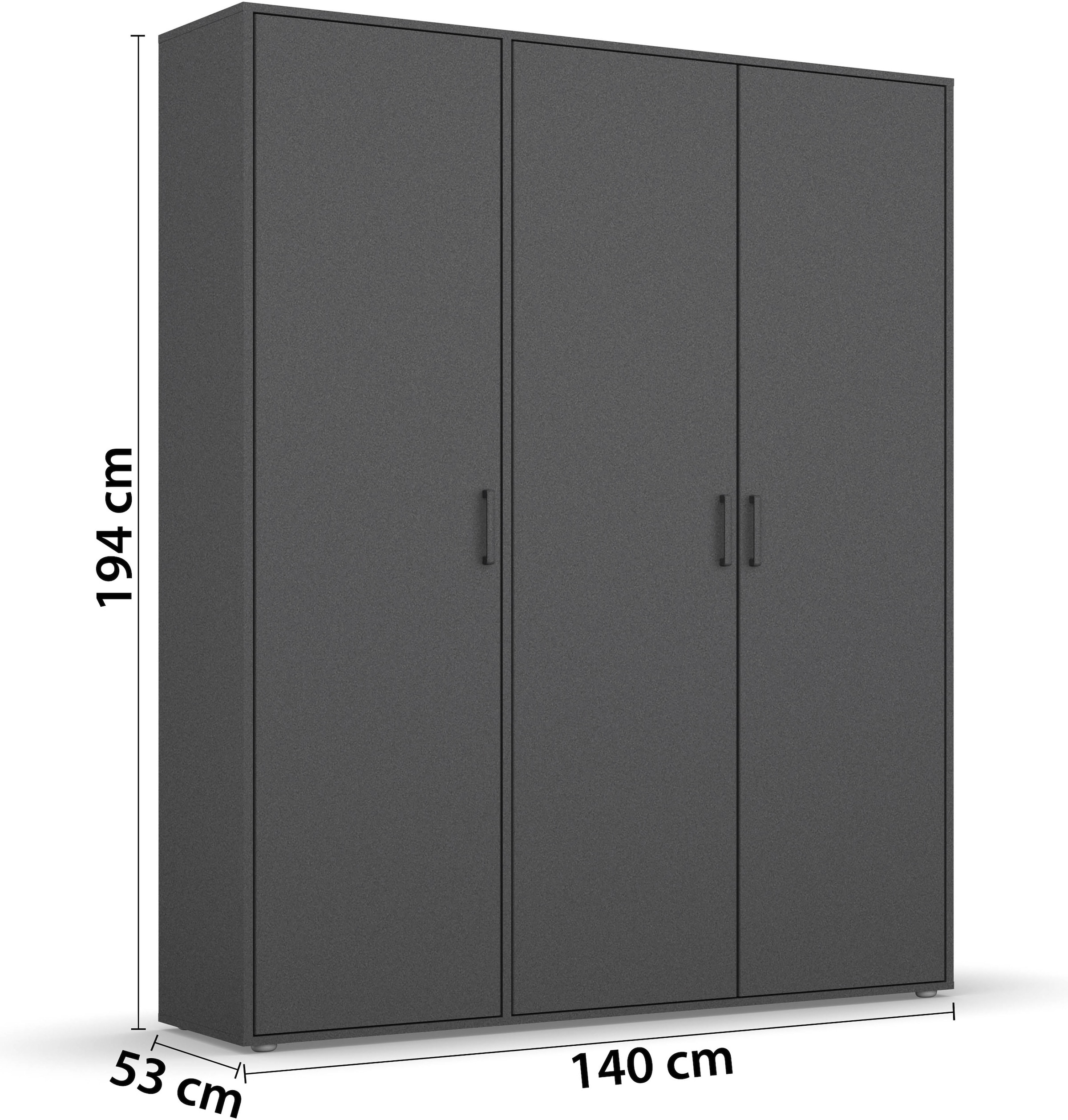 rauch Kleiderschrank »VOYAGER Garderobe Wäscheschrank TOPSELLER Schlafzimmer«, (in 3 verschiedenen Ausstattungen BASIC/CLASSIC/PREMIUM), Schrank mit modernen Griffen in viel Stauraum MADE IN GERMANY
