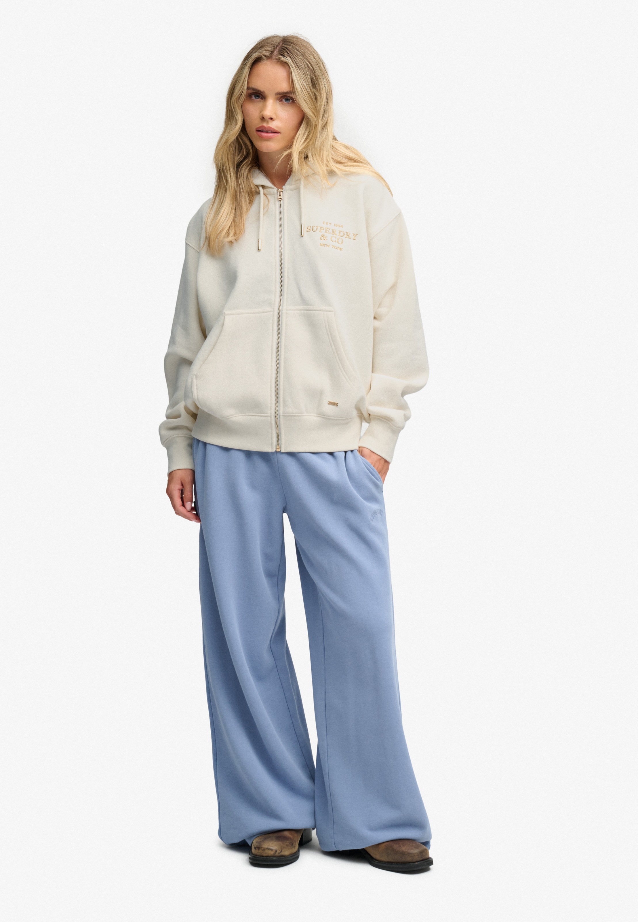 Superdry Kapuzensweatjacke »LUXE FUR LINED ZIPHOOD« Baumwollmischung, relaxed fit