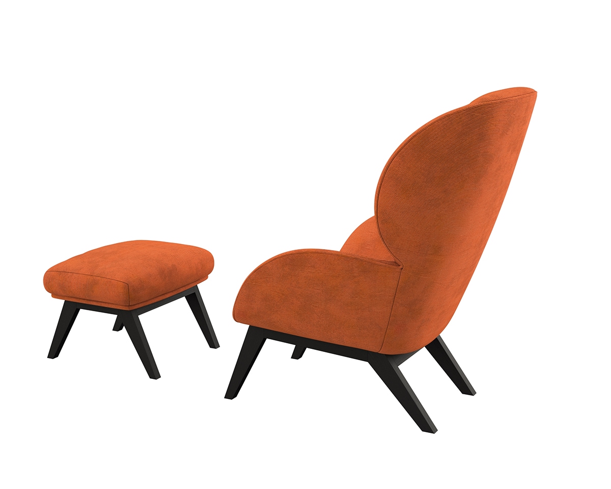 FLEXLUX Ohrensessel »Adria Designsessel, Loungesessel,« Stil & Komfort, organische Form, Fuß Holz schwarz