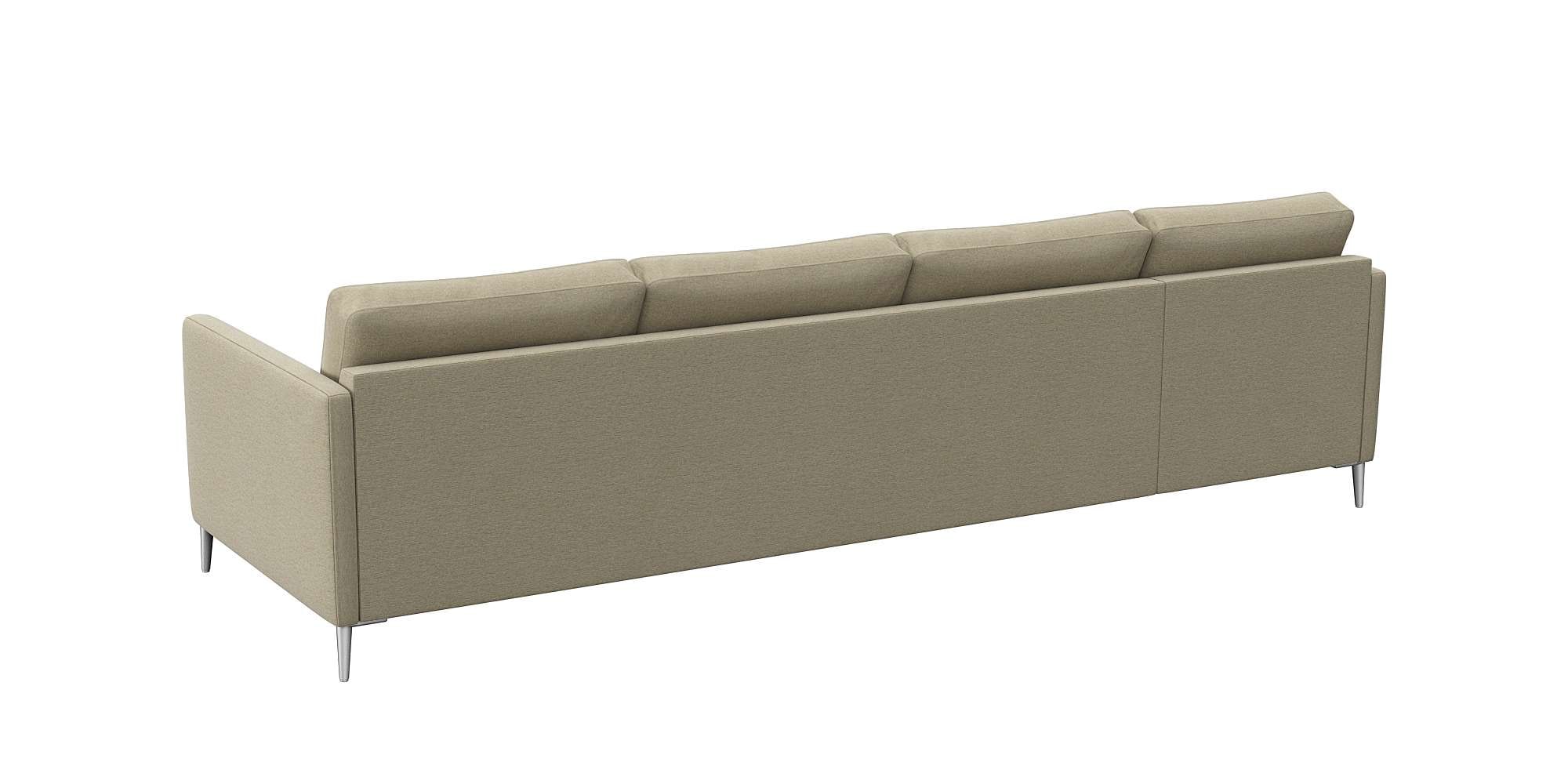 FLEXLUX Ecksofa »Fiore, super Sitzkomfort durch Kaltschaum im Sitz, L-Form« schmale Armlehnen, Füße Alu