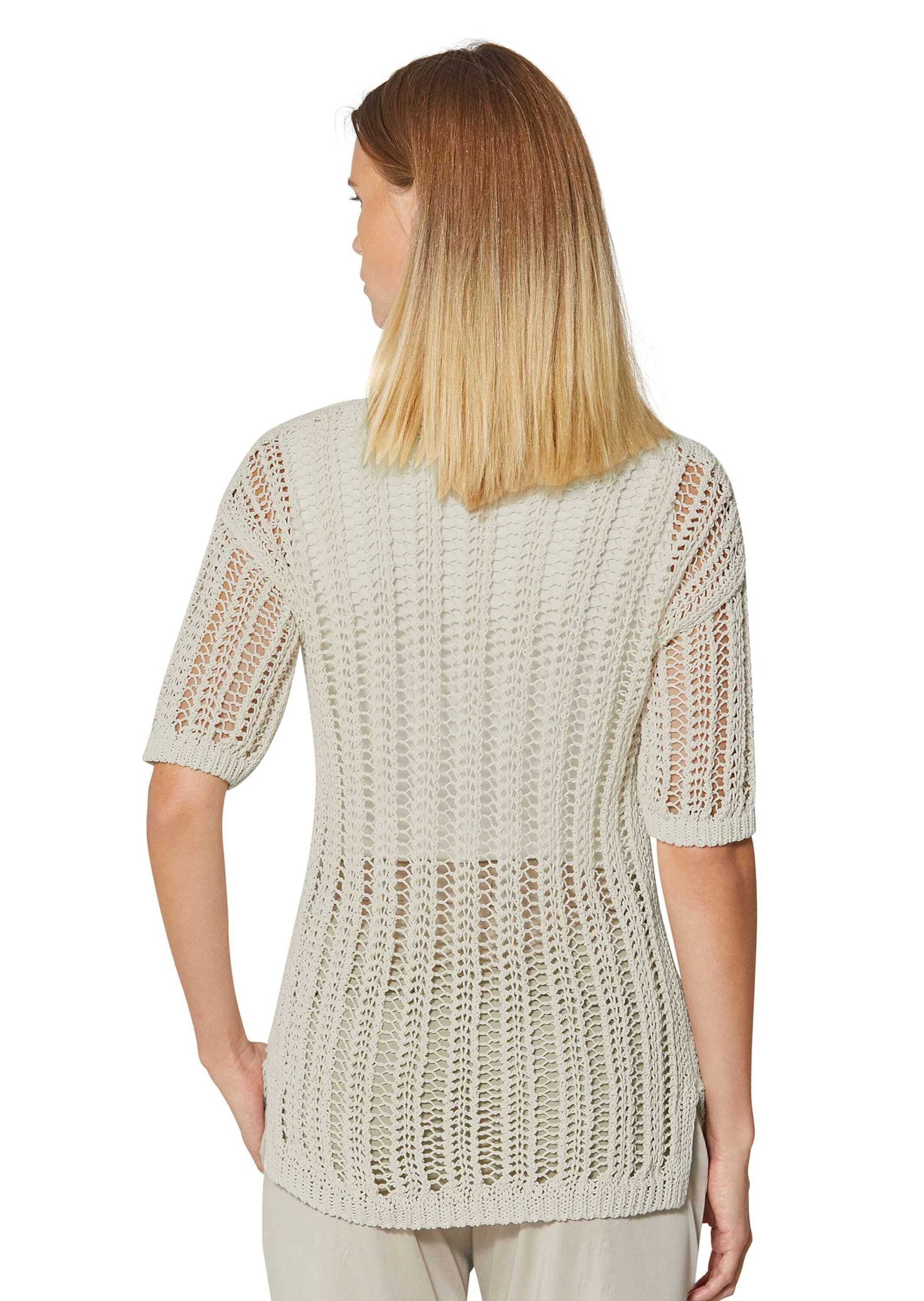 MADELEINE Longpullover »Strickpullover Luftiger Sommerpullover mit Ajour-Muster«