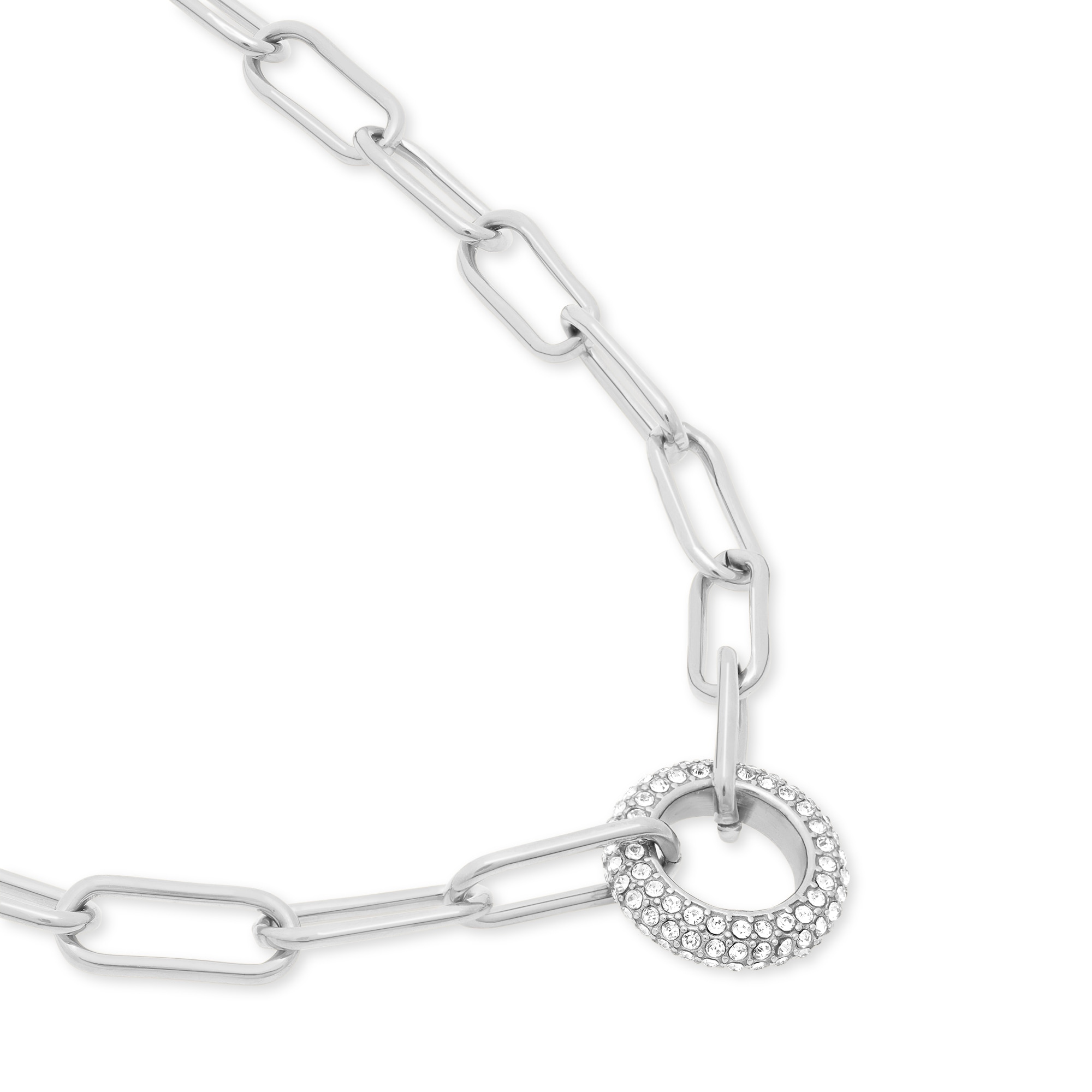 Tamaris Gliederkette »Schmuck Geschenk Edelstahl Halskette mit Glitter Donut« mit Glasstein