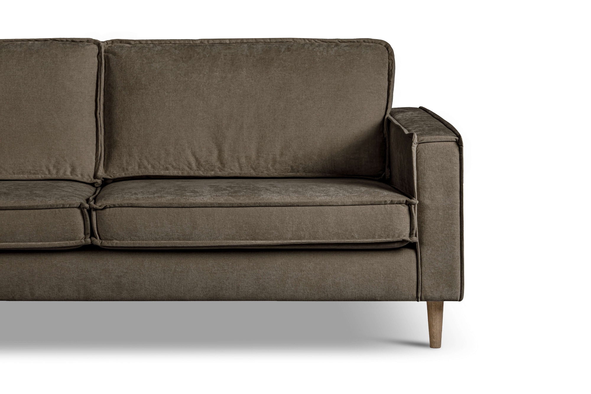 Home affaire 3-Sitzer »Pinto Skandi, 206 cm, Chenille, Struktur« mit Keder, Massivholzfüße Eiche geräuchert, Wellenunterfederung