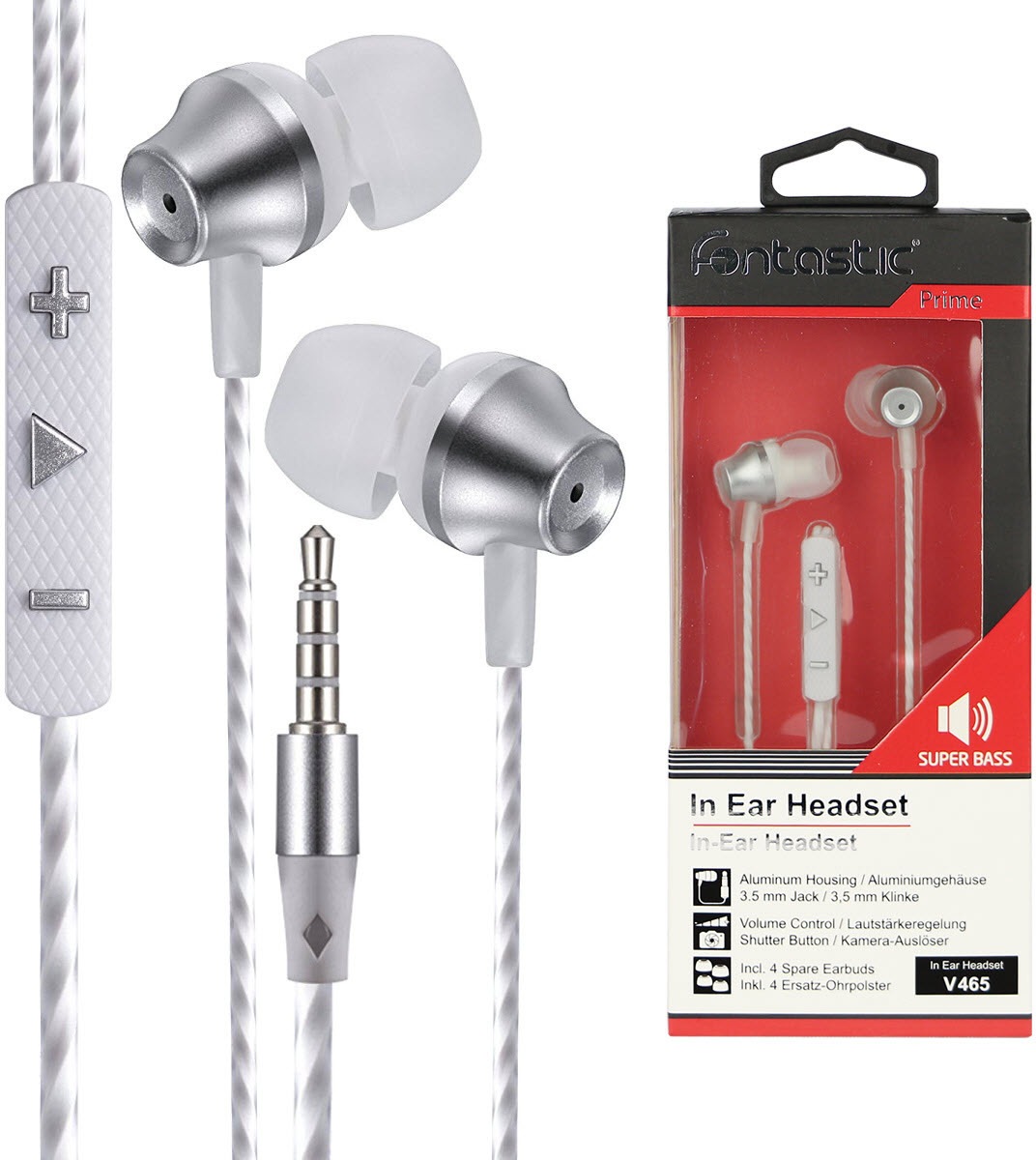 fontastic Headset »In-Ear Stereo-Headset V465 3,5 mm«, Geräuschisolierung