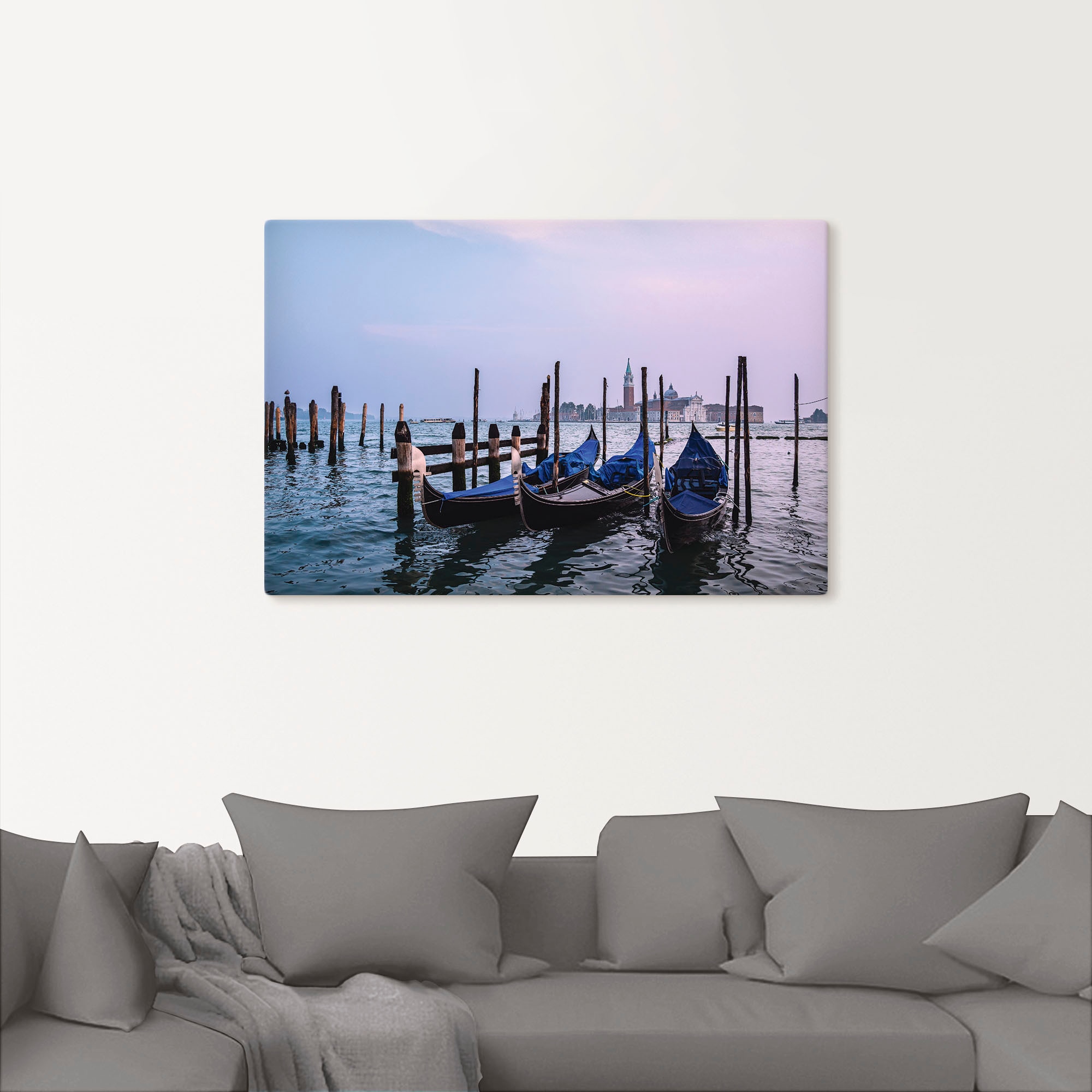 Artland Wandbild »Blick auf die Insel San Giorgio Maggiore«, Bilder von Booten & Schiffen (1 Stück), in vielen Größen & Produktarten - Alubild / Outdoorbild, Leinwandbild, Poster, Wandaufkleber / Wandtattoo auch für Badezimmer geeignet