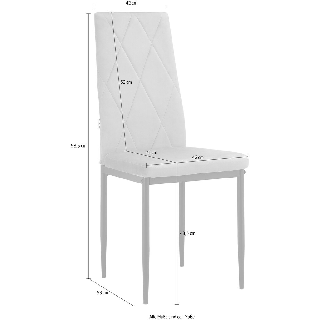 INOSIGN Esszimmerstuhl »Zachary«, 2 St., Veloursstoff