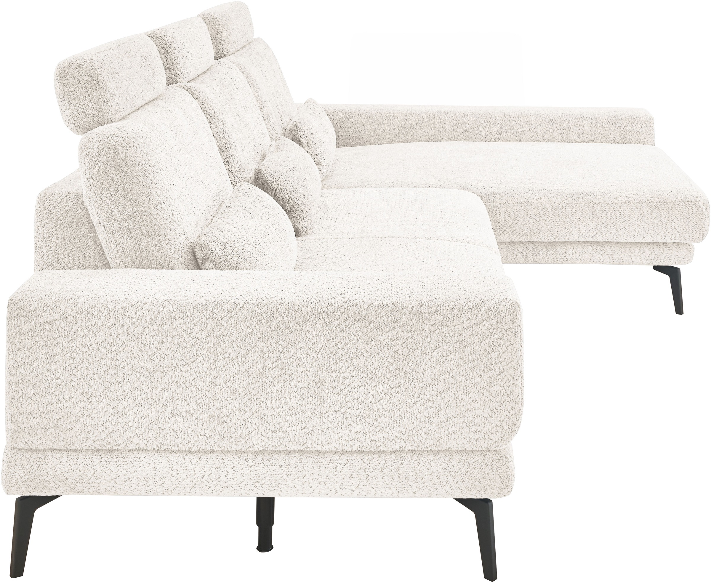 set one by Musterring Ecksofa »SO 3600, inkl motor. Sitztiefenverstellung, Kopfstützen, Nierenkissen«, Sitzhöhe 42 cm, Federkern, Breite 293 x Tiefe 180 cm, Kama natur