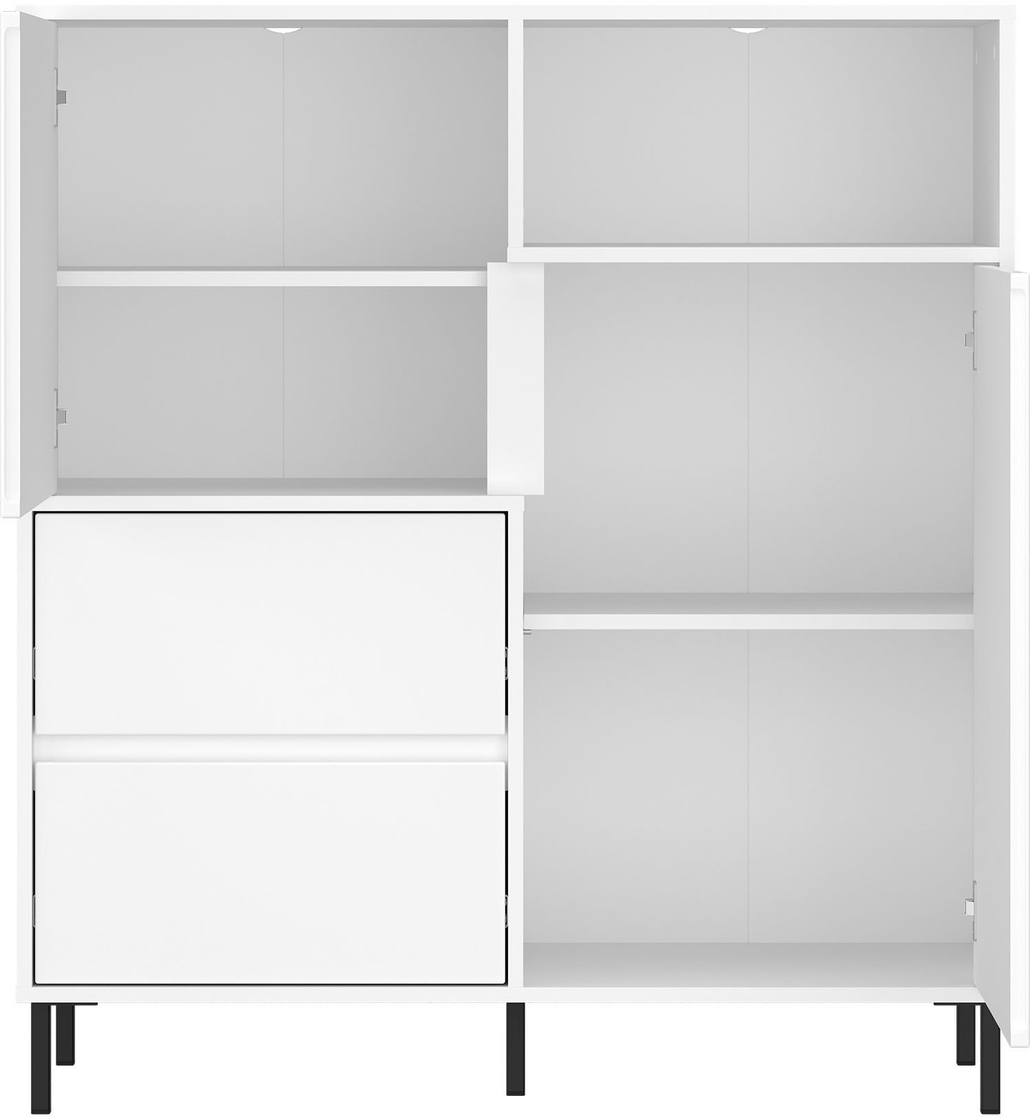 Home affaire Highboard »AVENALE« Highboard mit Metallfüßen, Höhe 105 cm, Soft Close, Fronten geriffelt