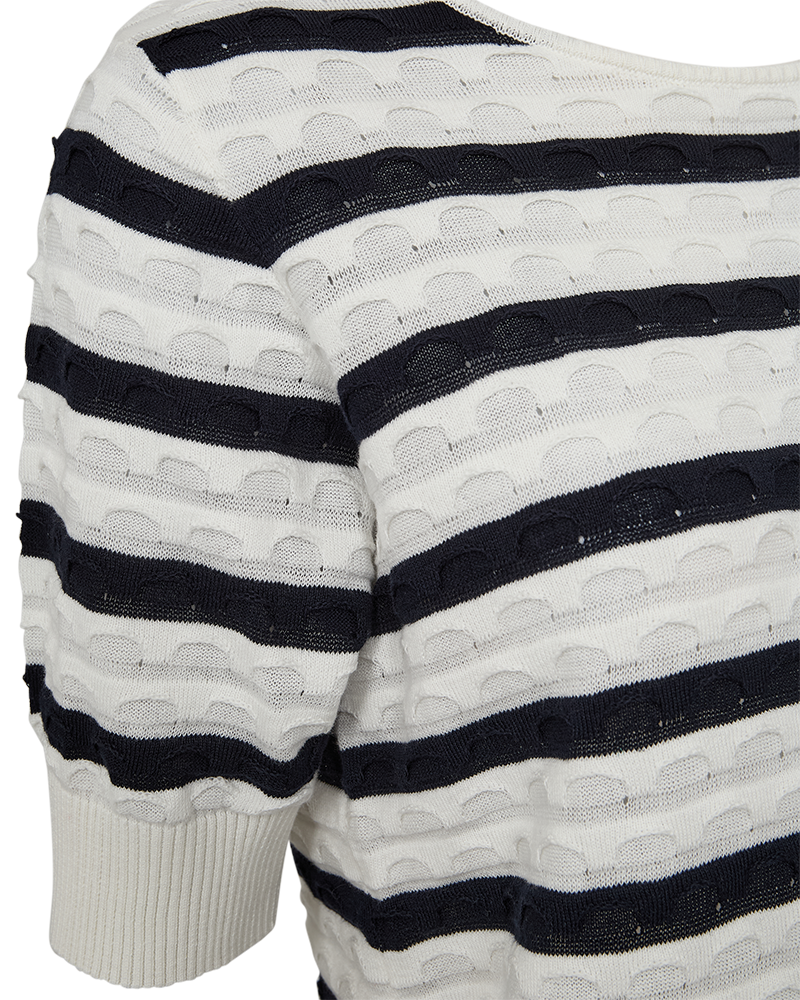 FREEQUENT Strickpullover »FQDODO-PULLOVER« bequeme Passform, gestreifte Optik