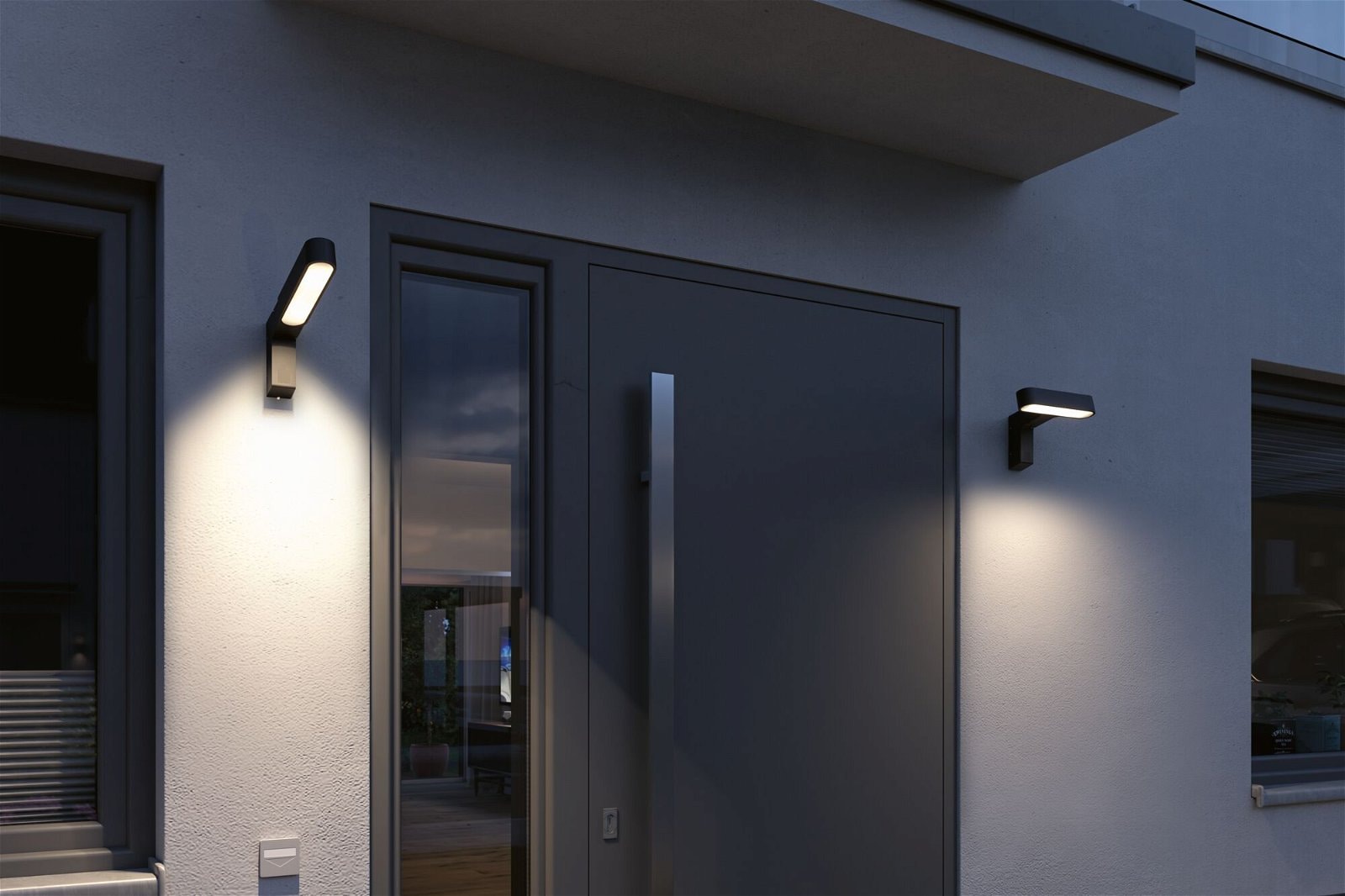 Paulmann LED Außen-Wandleuchte »House Ito 47x301mm 3000K 6W 450lm 230V 65° Anthrazit Metall Kunststoff«, 1 flammig, Bewegungsmelder Vertikale Ausrichtung IP44