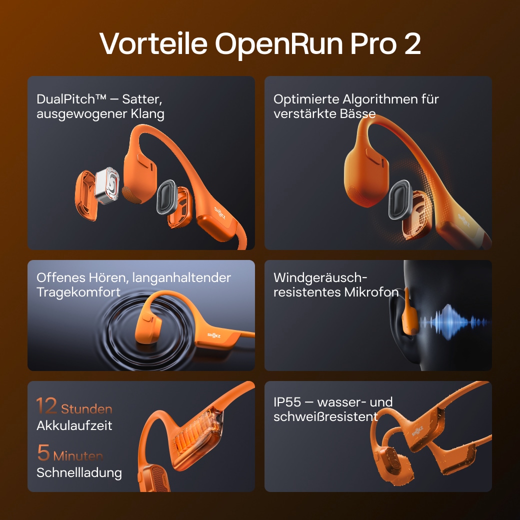 Shokz Open-Ear-Kopfhörer »OpenRun Pro 2 Mini + Cooling Towel«