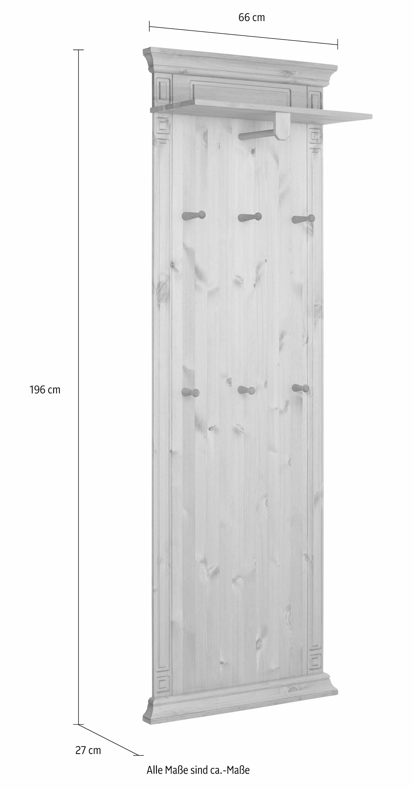 Home affaire Garderobenpaneel »Vinales«, Höhe 196 cm aus massiver Kiefer