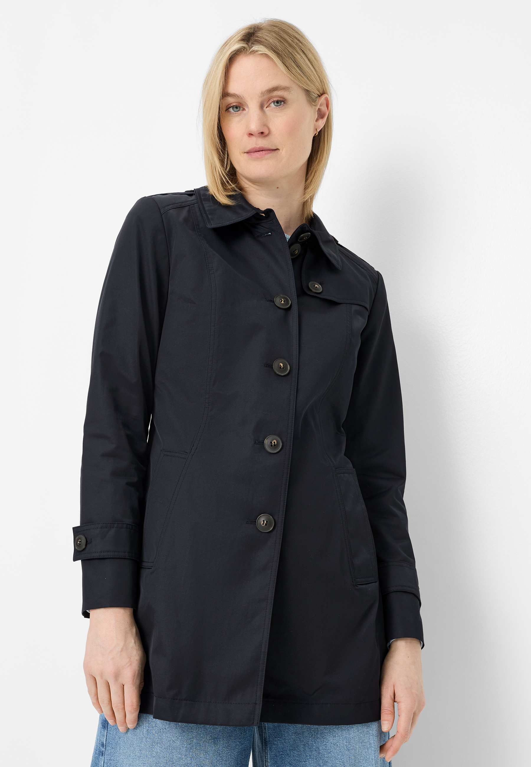 Fuchs Schmitt Kurzmantel Lightweight Cotton, Regular Fit, Schulterklappen