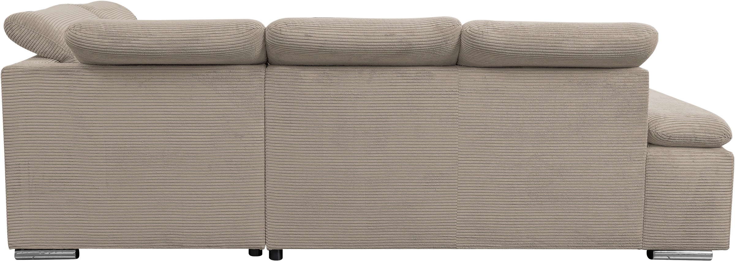 WERK2 Ecksofa »Alicante Kopfteilverstellung, Bett & Bettkasten, Cord, L-Form, bequem« Cord, L-Form, XXL, Schlaffunktion, Bettkasten