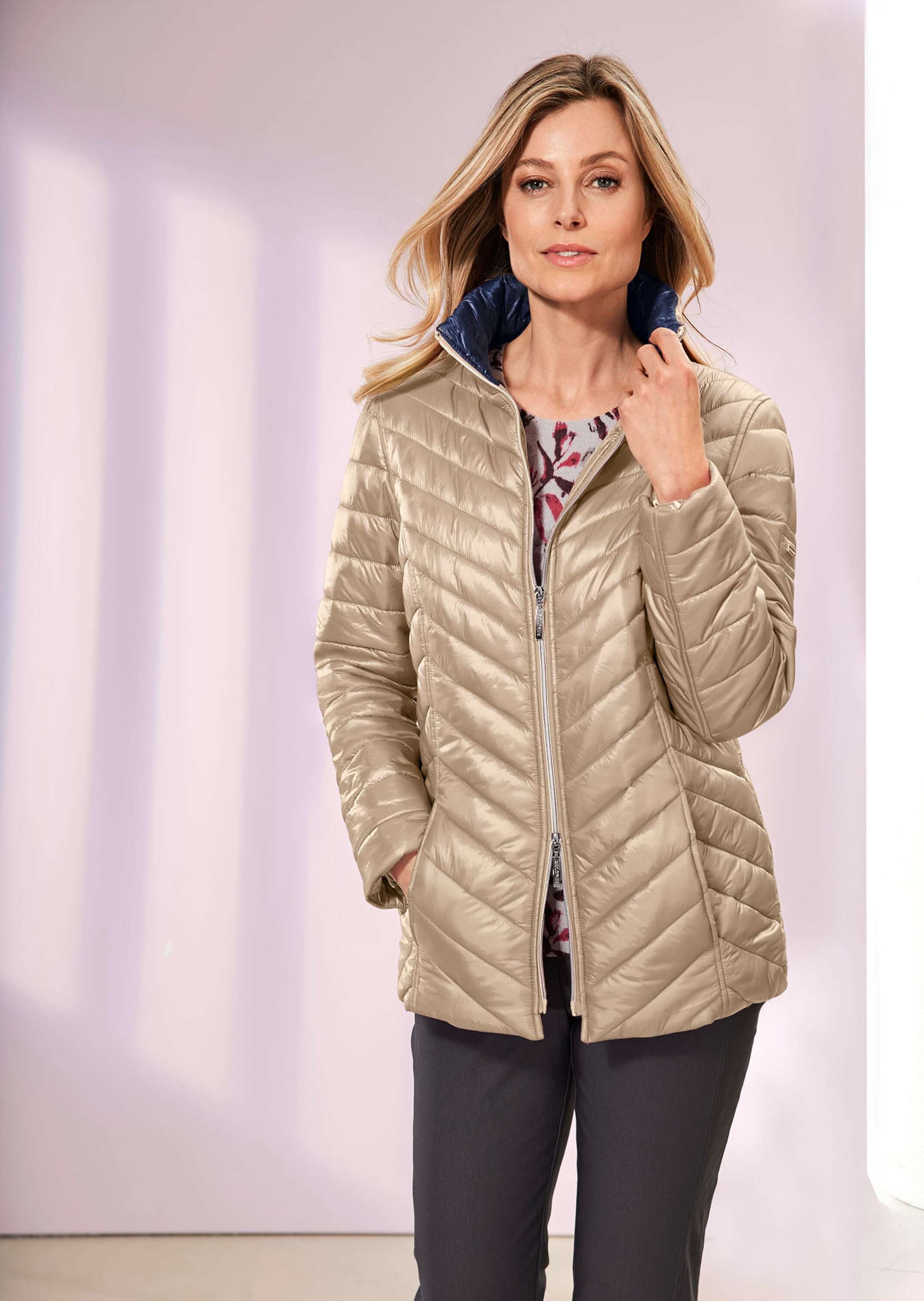 GOLDNER Steppjacke »Leichte Steppjacke in knitterarmer Ware« Leichte Wattierung mit Diagonalstepp