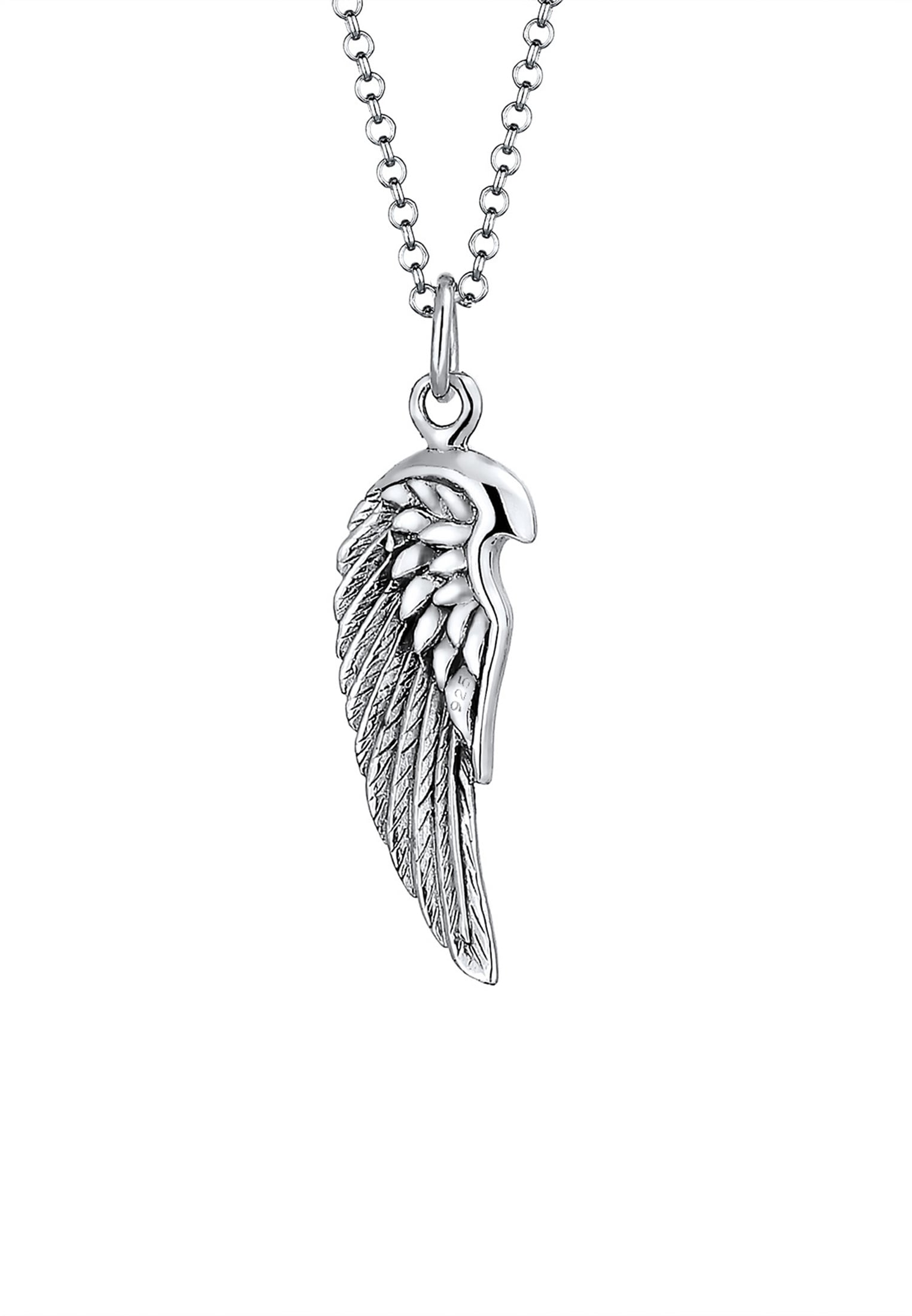 Kuzzoi Kette mit Anhänger »Halskette Herren Flügel Feder Boho 925 Silber«
