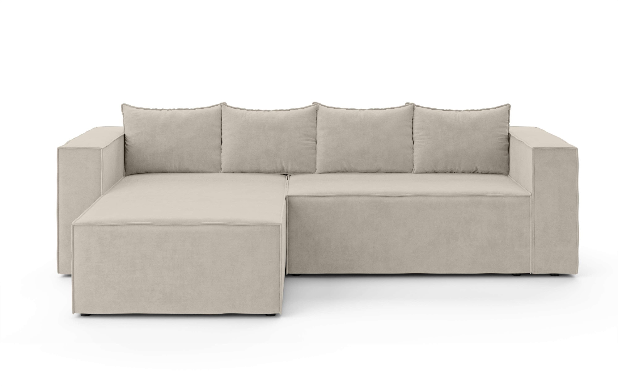 Home affaire Ecksofa »LINCOLNVILLE mit Bettfunktion und Bettkasten, Maße B/H/T 244/76/150 cm« L-Form mit Wellenunterfederung, Recamiere beidseitig montierbar