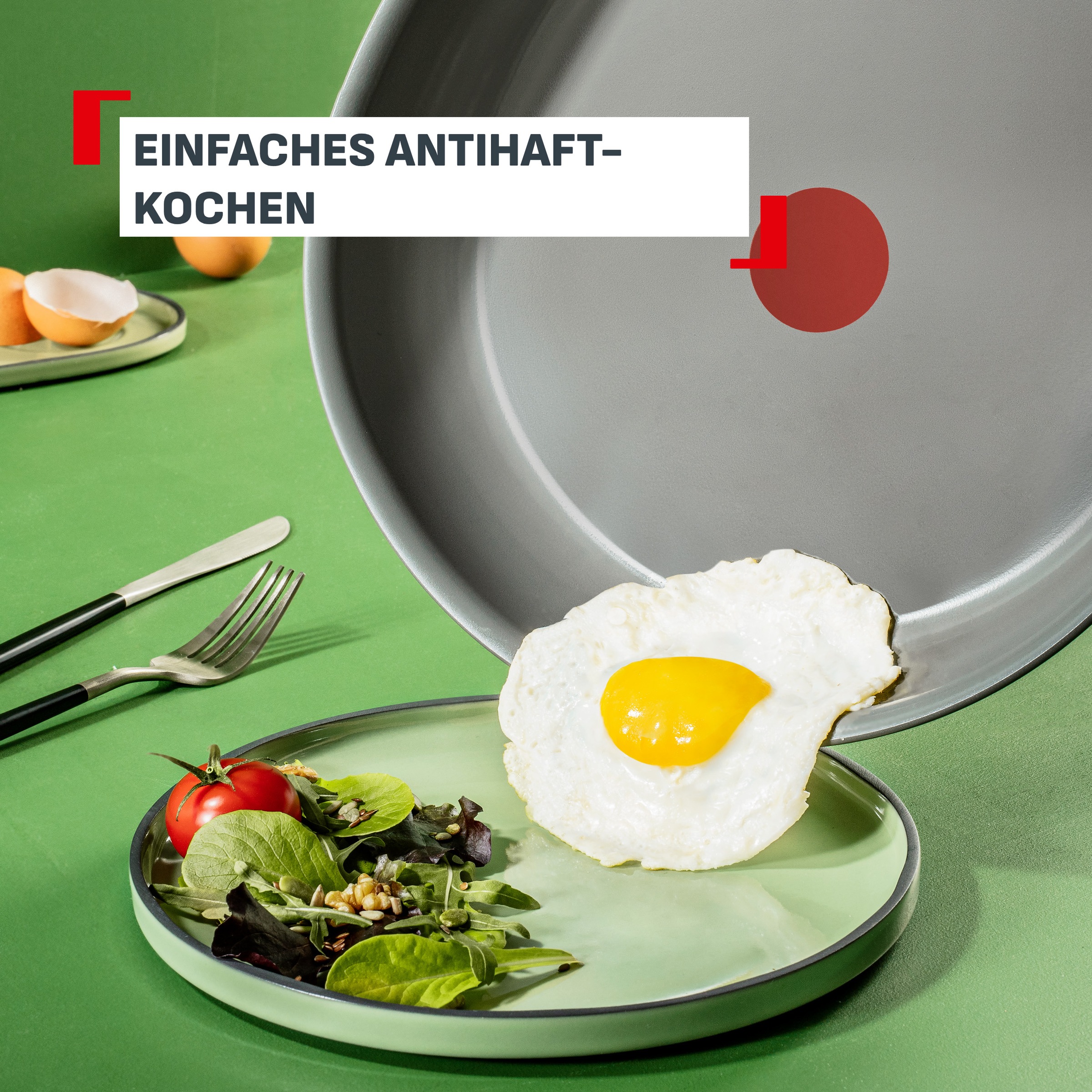 Tefal Pfannen-Set »Renewal« Aluminium Set, 2 tlg. Keramikbeschichtung, 100% recycelter Aluminiumkörper, Thermo-Signal