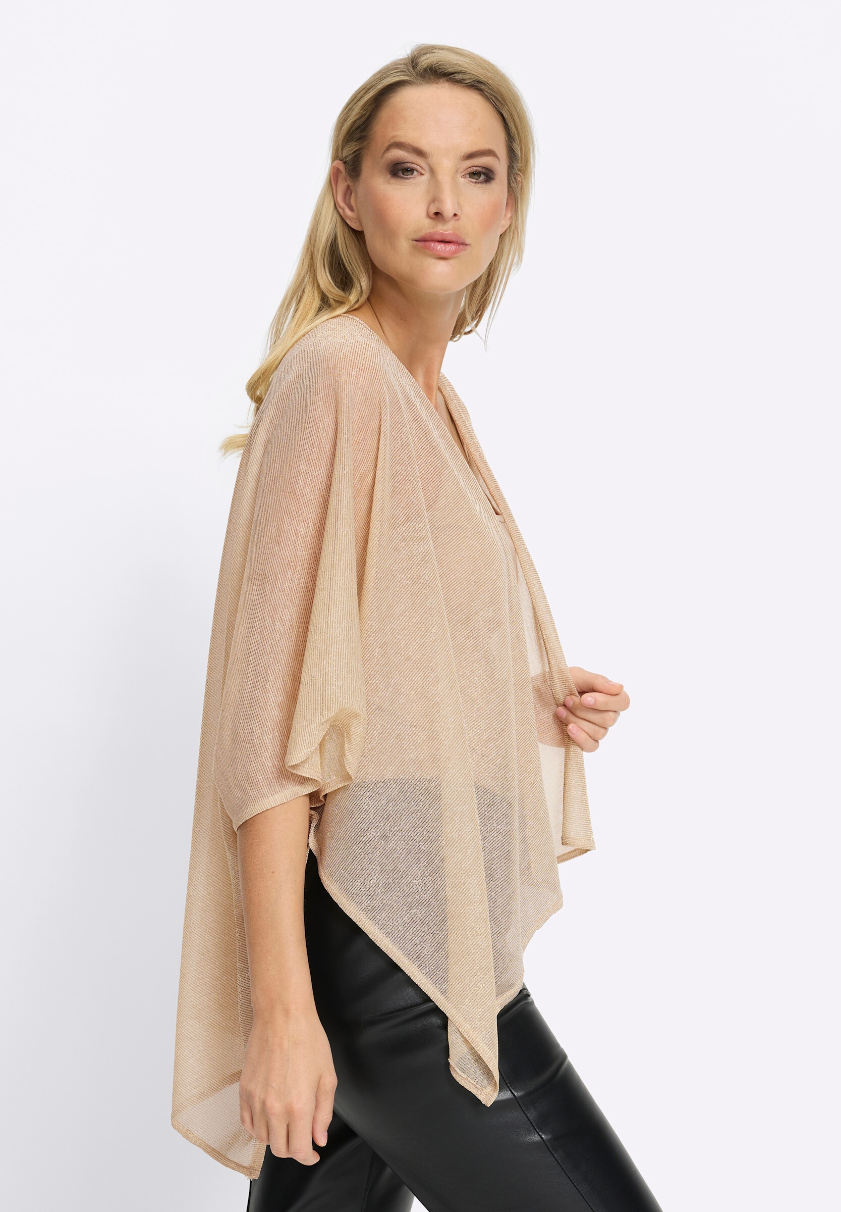 heine Shirtjacke »Shirtjacke Shirtjacke mit glitzernden Garnen«