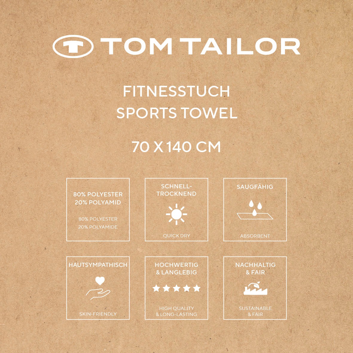 TOM TAILOR HOME Sporthandtuch »Fitnesstuch COLOR BATH«, (1 St.), Logo Prägung, Mikrofaser, weich, schnell trocknend