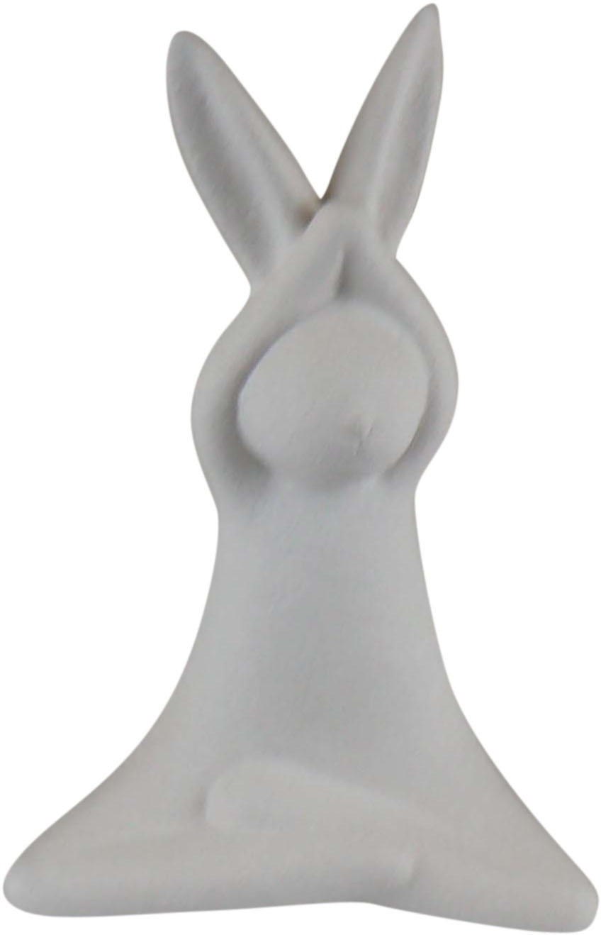 Am Design Osterhase »Yoga-Hase aus Porzellan« schwarz oder weiß in weiß, Größe B/H/T: 7 cm x 15,5 cm