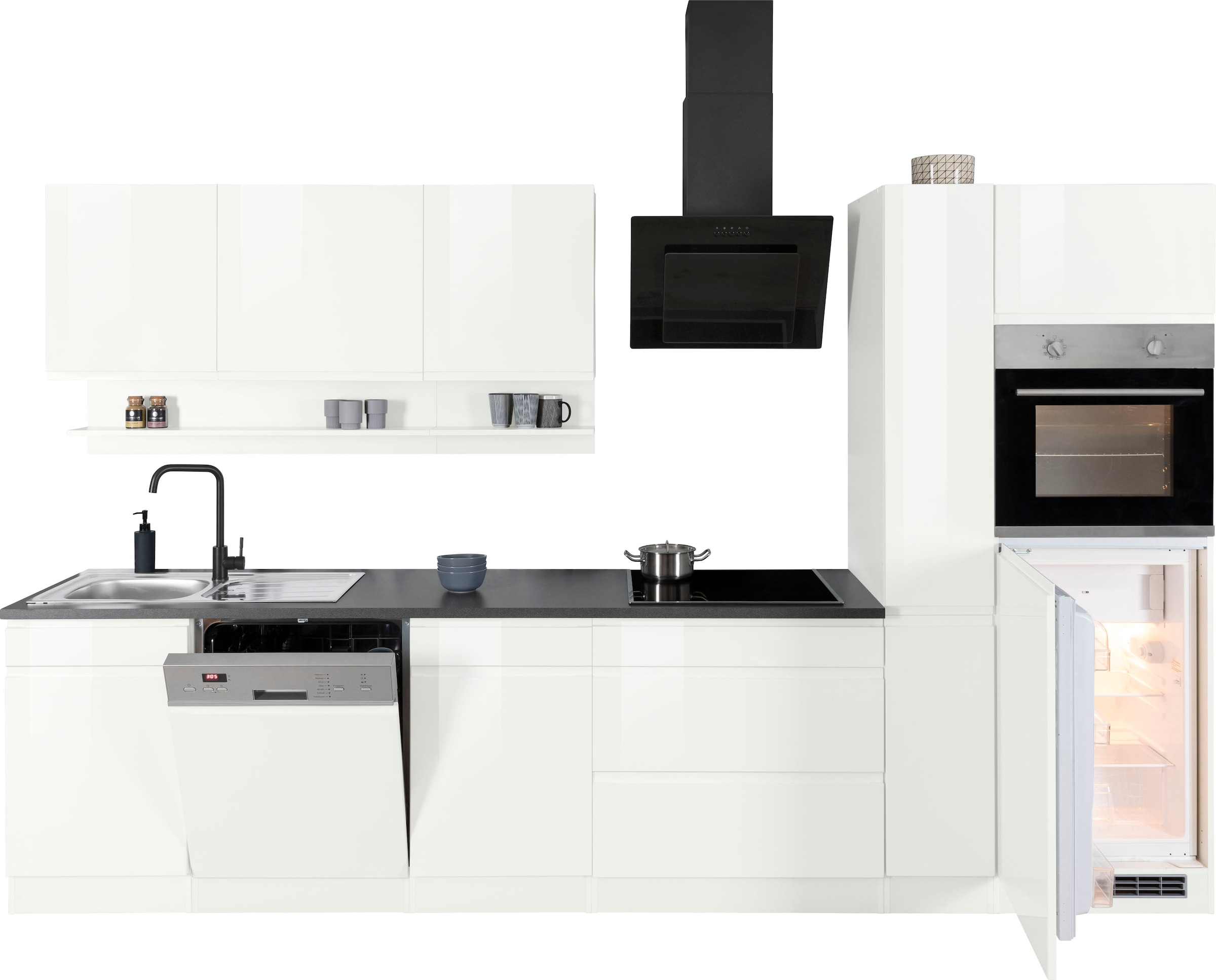 KOCHSTATION Küchenzeile »KS-Virginia«, Breite 330 cm, ohne E-Geräte
