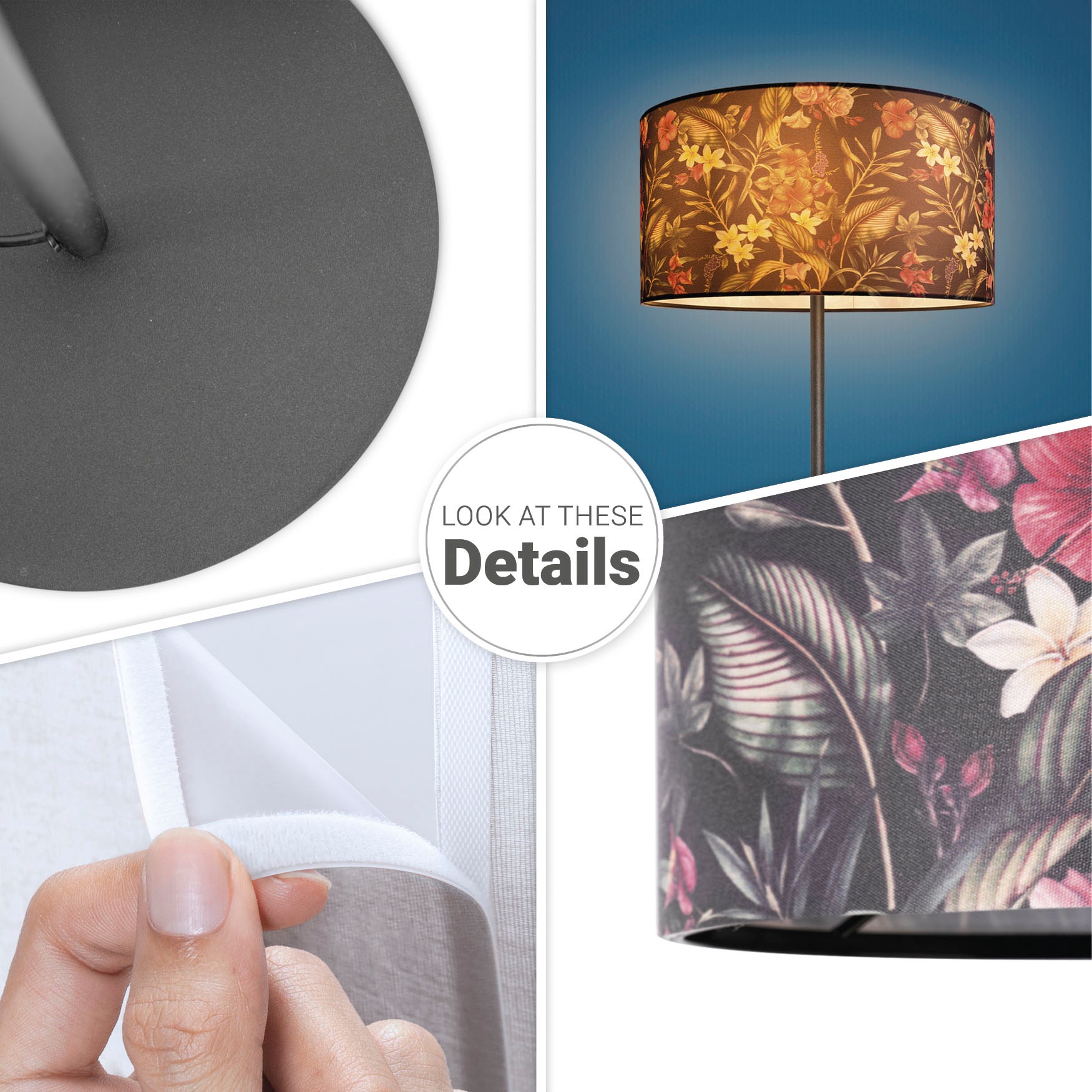 Paco Home Stehlampe »Luca Flower«, Leuchtmittel E27 | ohne Leuchtmittel, Standlampe Stoff Lampenschirm Wohnzimmer Textil Schirm Blumen Muster