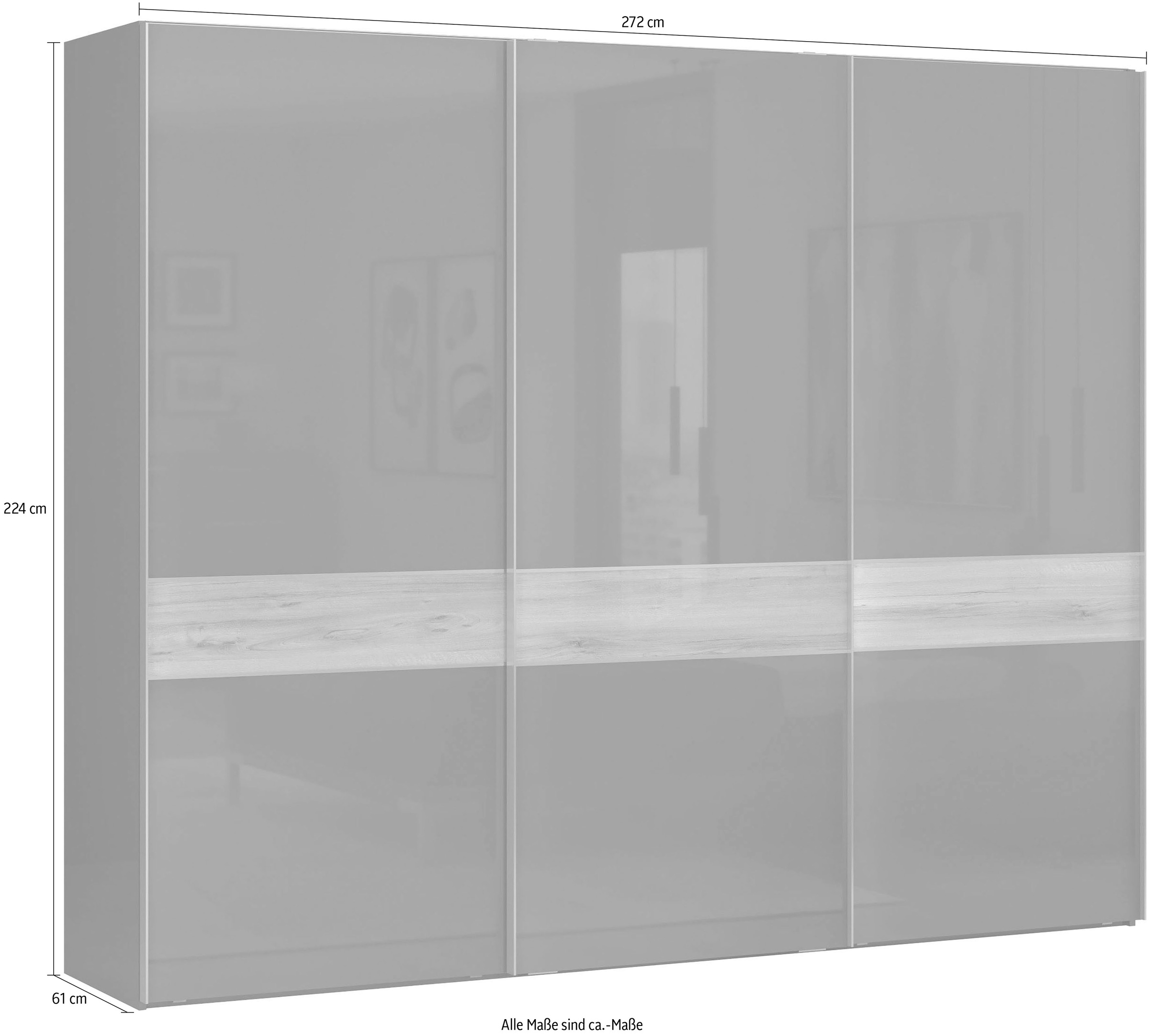 Places of Style Schwebetürenschrank »Onyx«, UV lackiert für langlebige Oberflächen, Soft-Close-Funktion