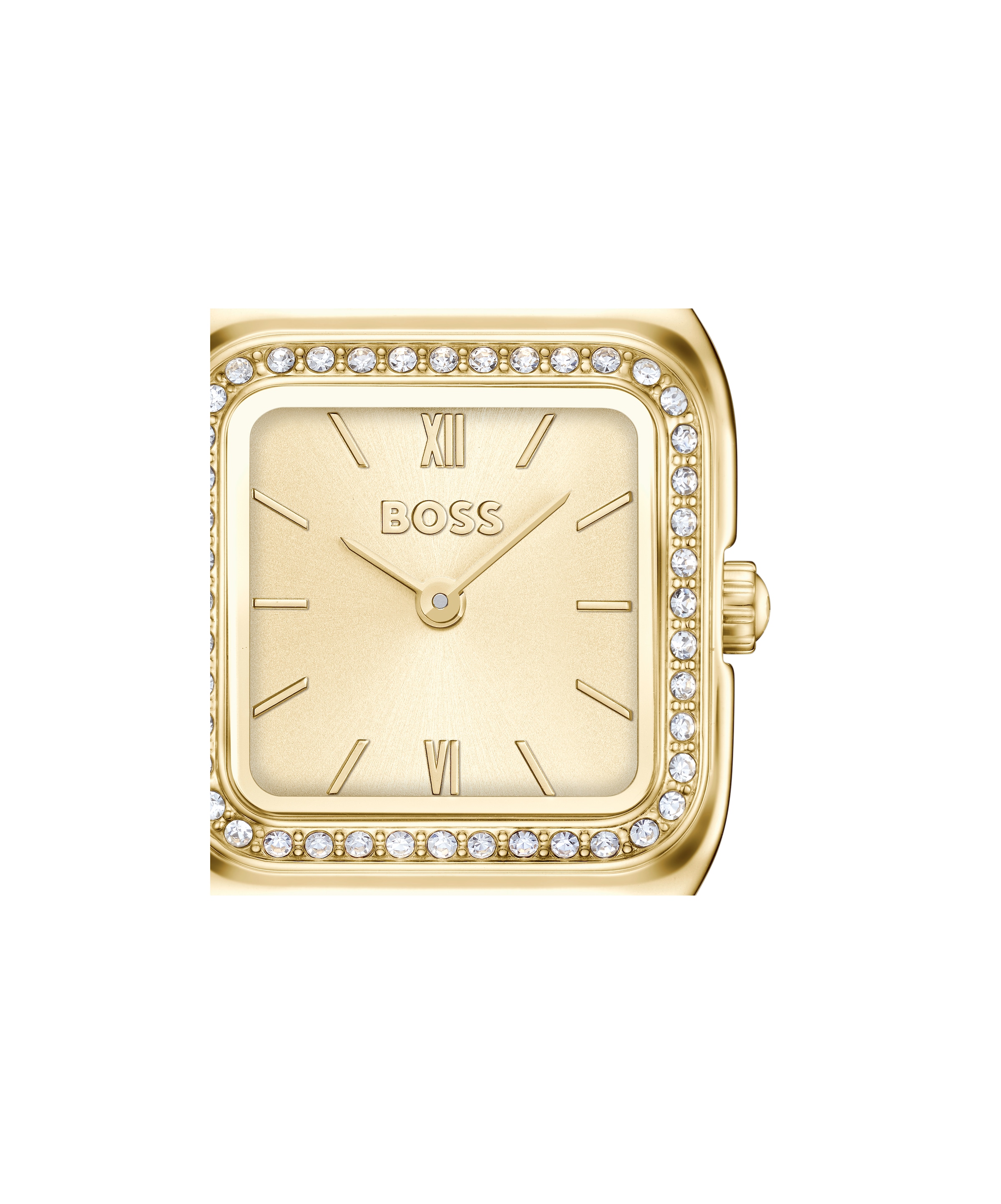 BOSS Quarzuhr »MAE PETITE« Armbanduhr, Damenuhr, Edelstahlarmband, analog, Glaskristalle