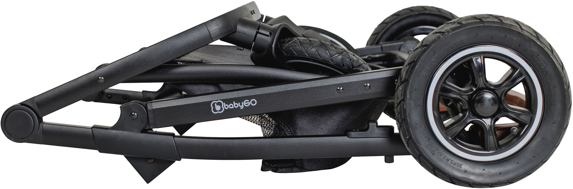 BabyGo Kombi-Kinderwagen »Simplex AIR 3in1, Grey melange«, 15 kg, inkl. Babywanne + Matratze, Sportaufsatz, Babyschale & Wickeltasche