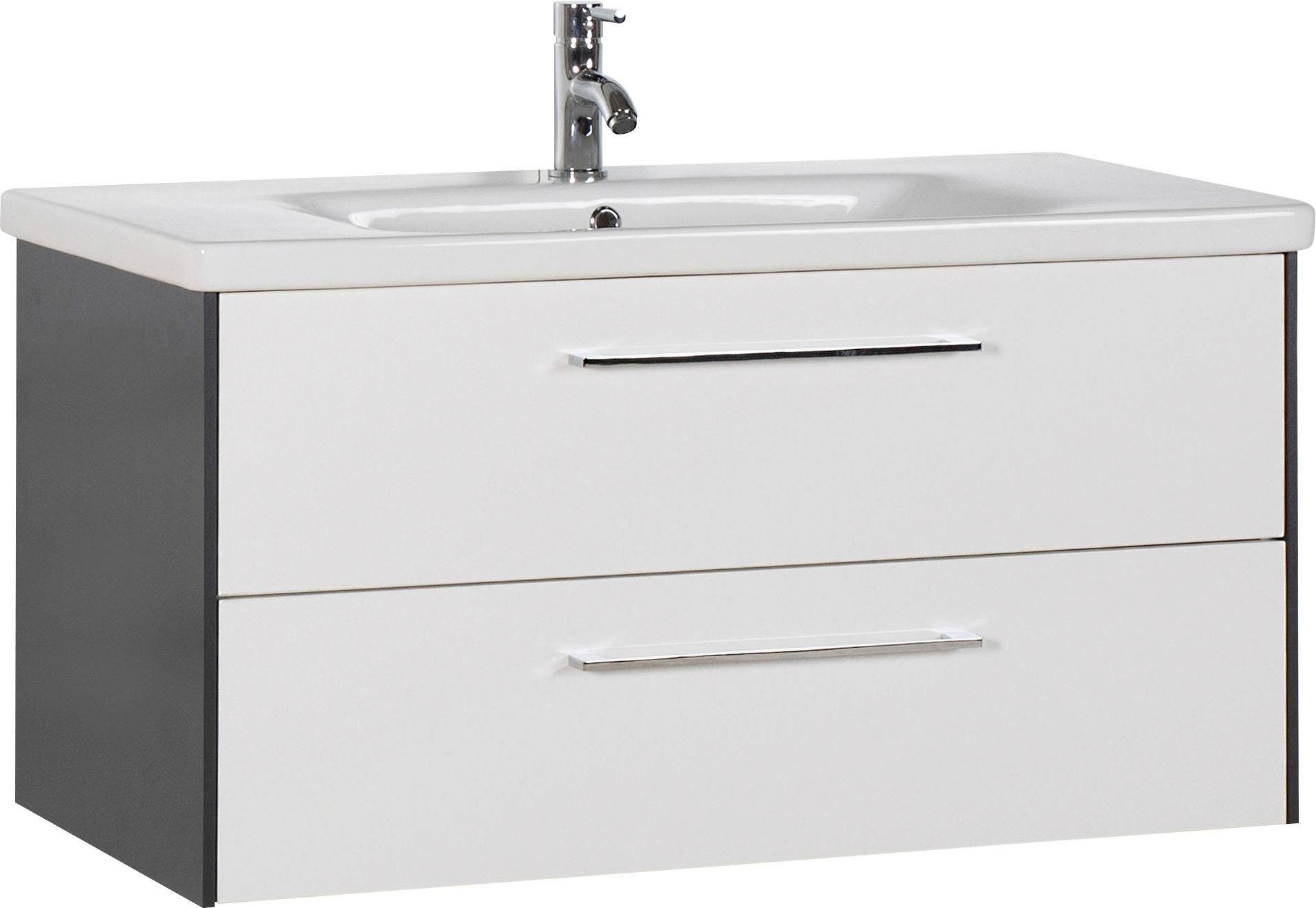 Saphir Waschtisch »3400« Breite 100 cm in weiß, Größe B/H/T: 100 cm x 52 cm x 43,8 cm