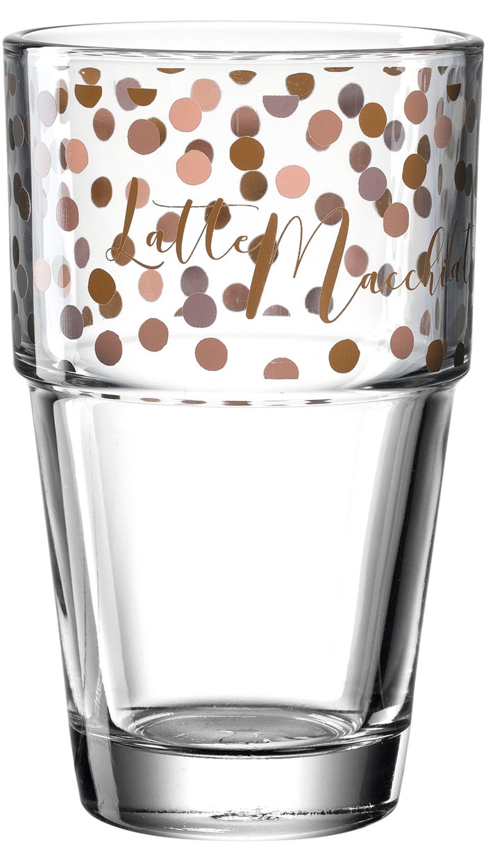 LEONARDO Latte-Macchiato-Glas »Gläser-Set SOLO, mit Latte Macchiato-Schriftzug«, (Set, 6 tlg.), 410 ml, 6-teilig