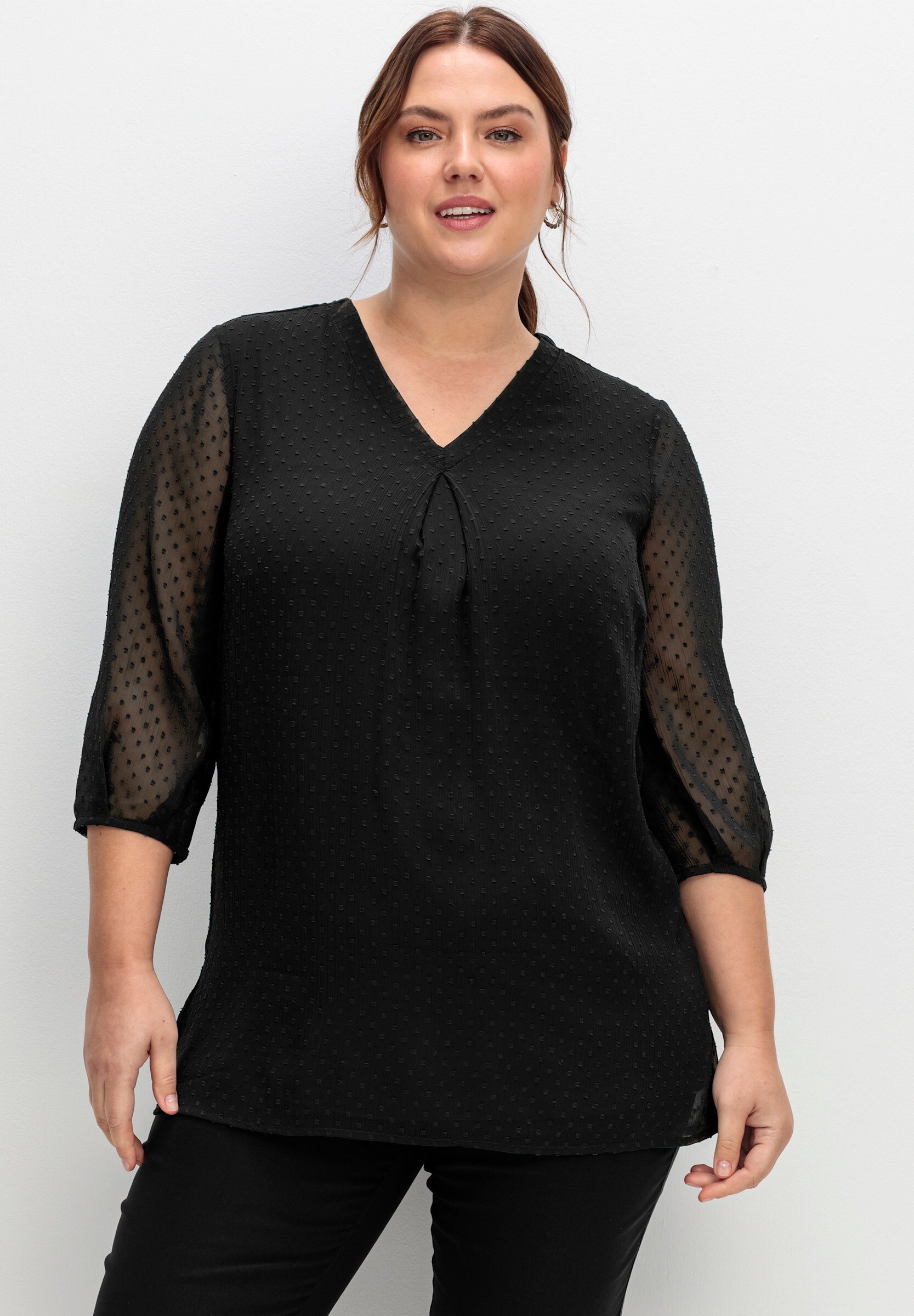 Sheego Schlupfbluse »Tunika Tunika mit Chiffon-Ärmeln«