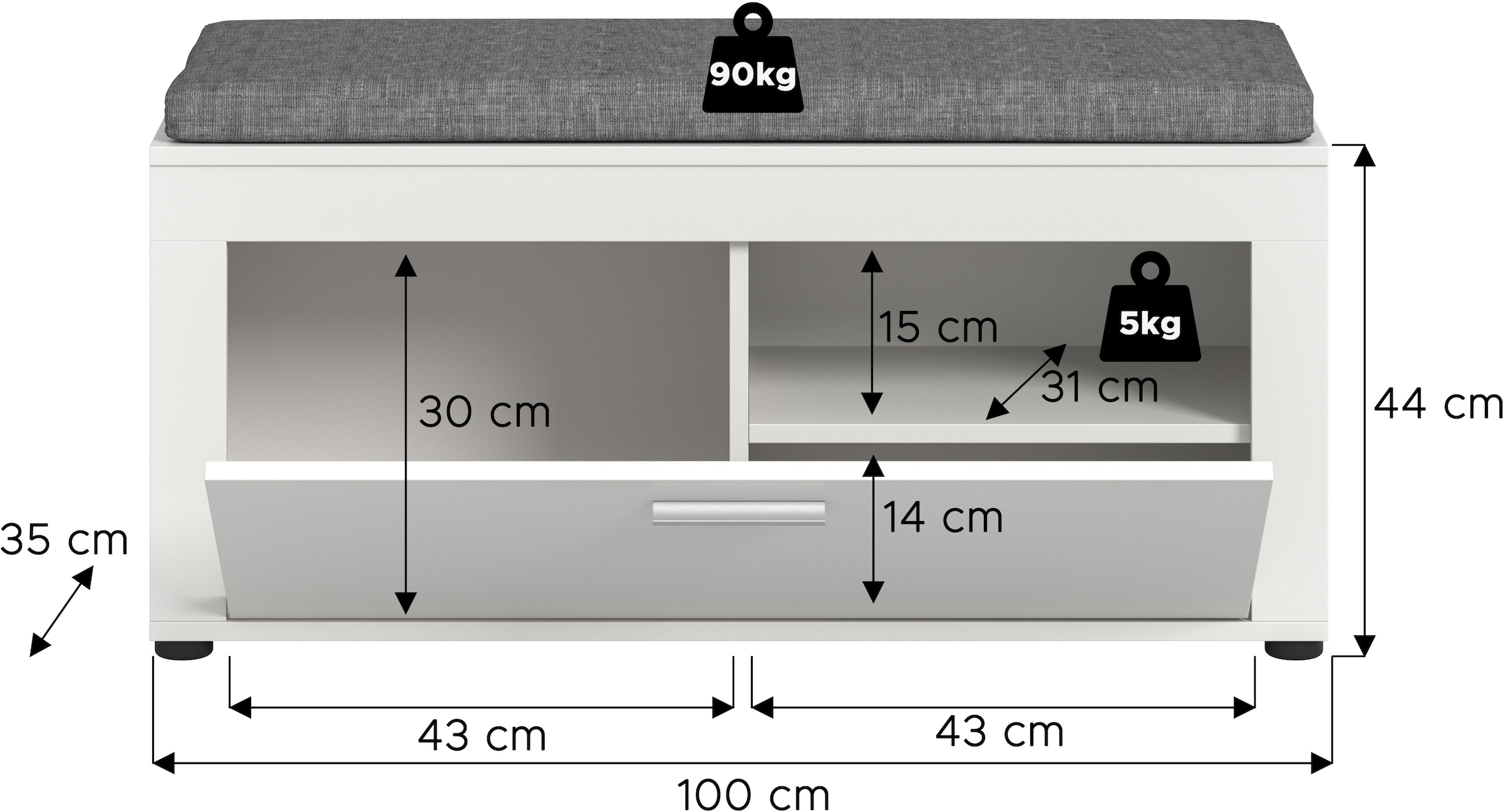 INOSIGN Sitzbank »Aosta Sitzbank« 2 Stk. tlg. Sitzbank inkl. Sitzkissen, Fur, Diele, Garderobe