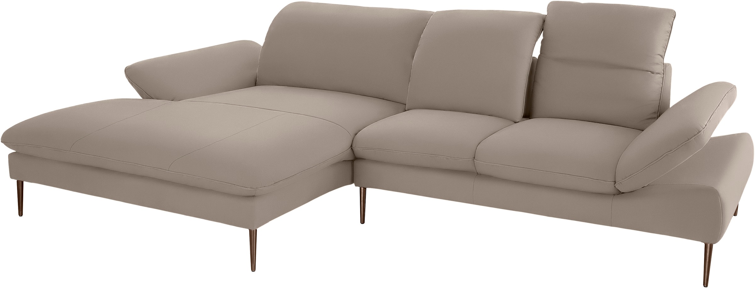 W.SCHILLIG Ecksofa »enjoy&MORE, Designsofa, bequem, zeitlos und elegant, L-Form«, Sitztiefenverstellung, Füße bronze pulverbeschichtet, Breite 310 cm