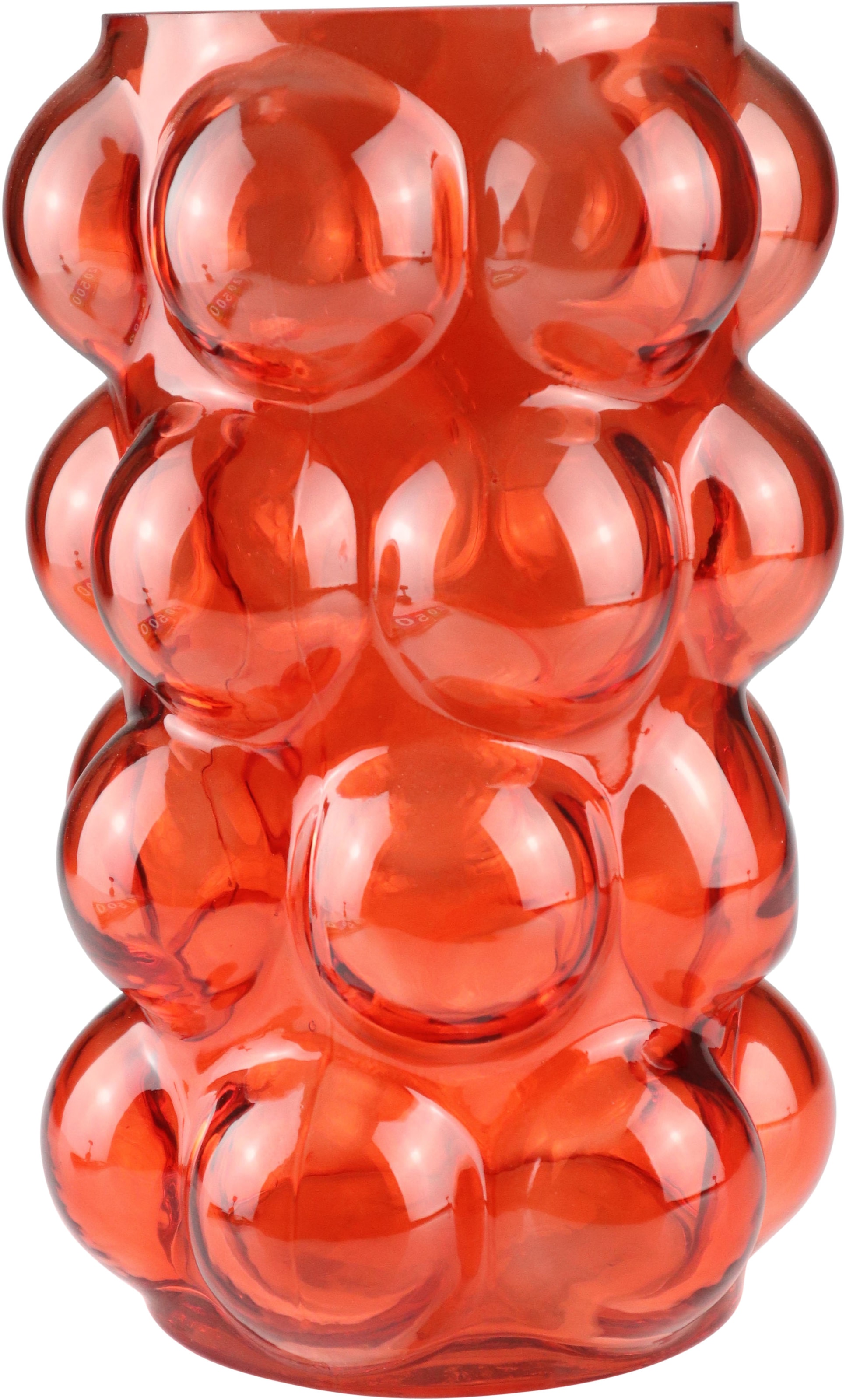 AM Design Dekovase »Orangefarbene, bauchige Glasvase«, für lebendige Deko