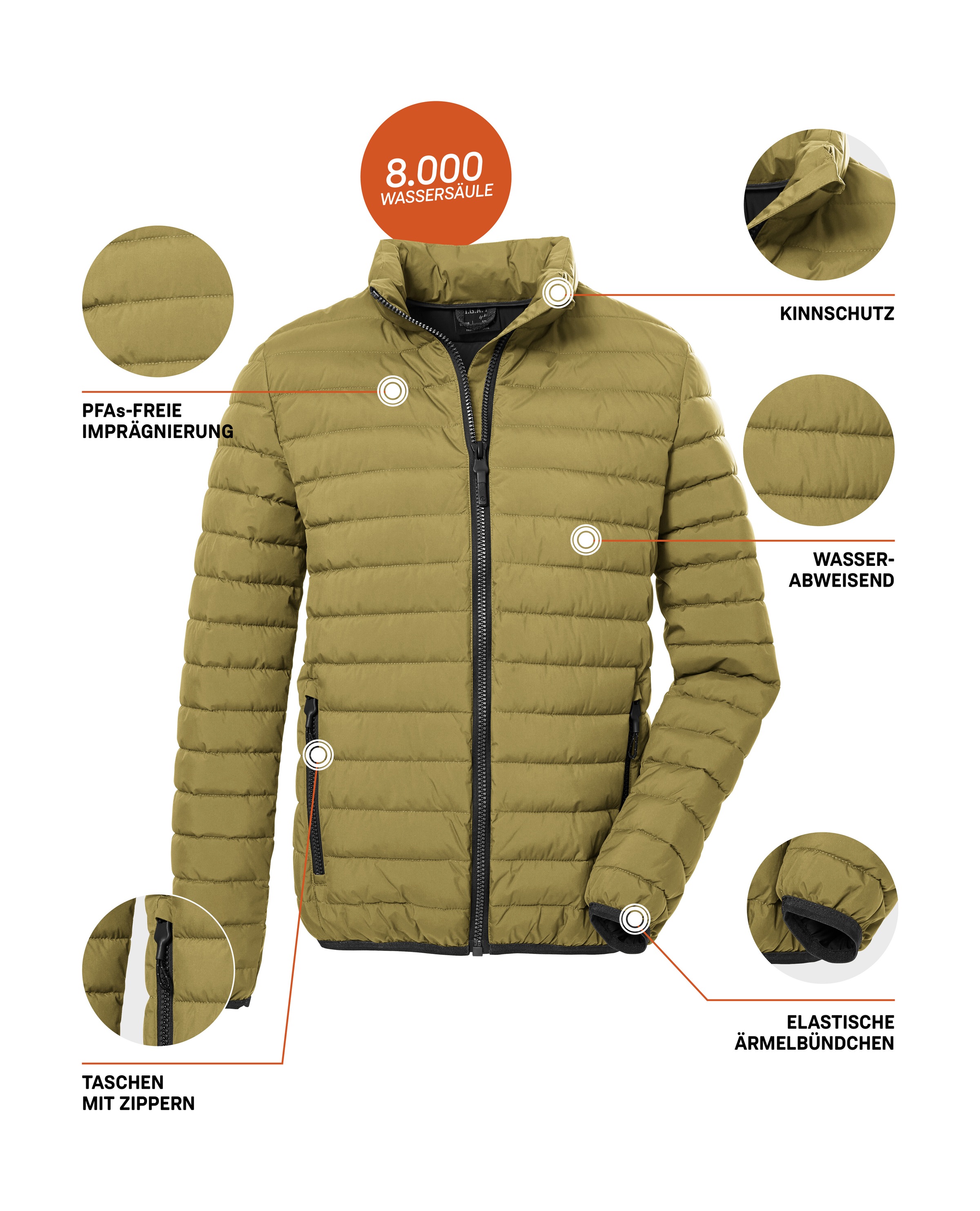 G.I.G.A. DX by killtec Steppjacke »GW 6 MN QLTD JCKT«, Herrenjacke: wasserabweisend, atmungsaktiv, recyceltes Material