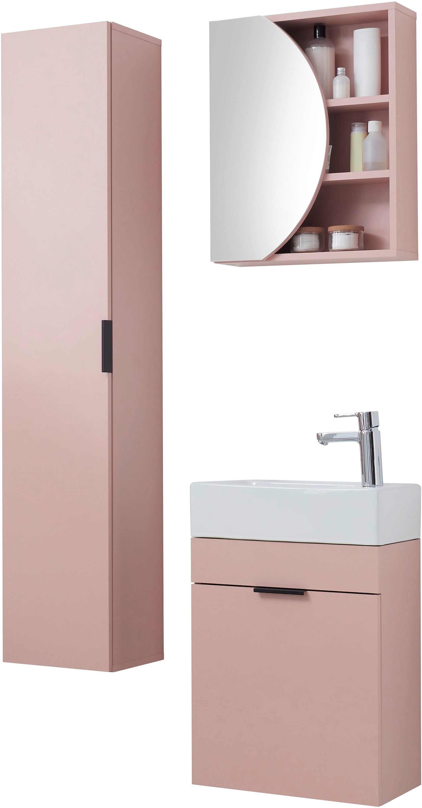 BASIC by Balculina Waschbeckenunterschrank »Nancy BxHxT 45x55x25 cm« 2 Stk. tlg. Breite 45 cm, inkl. Waschbecken