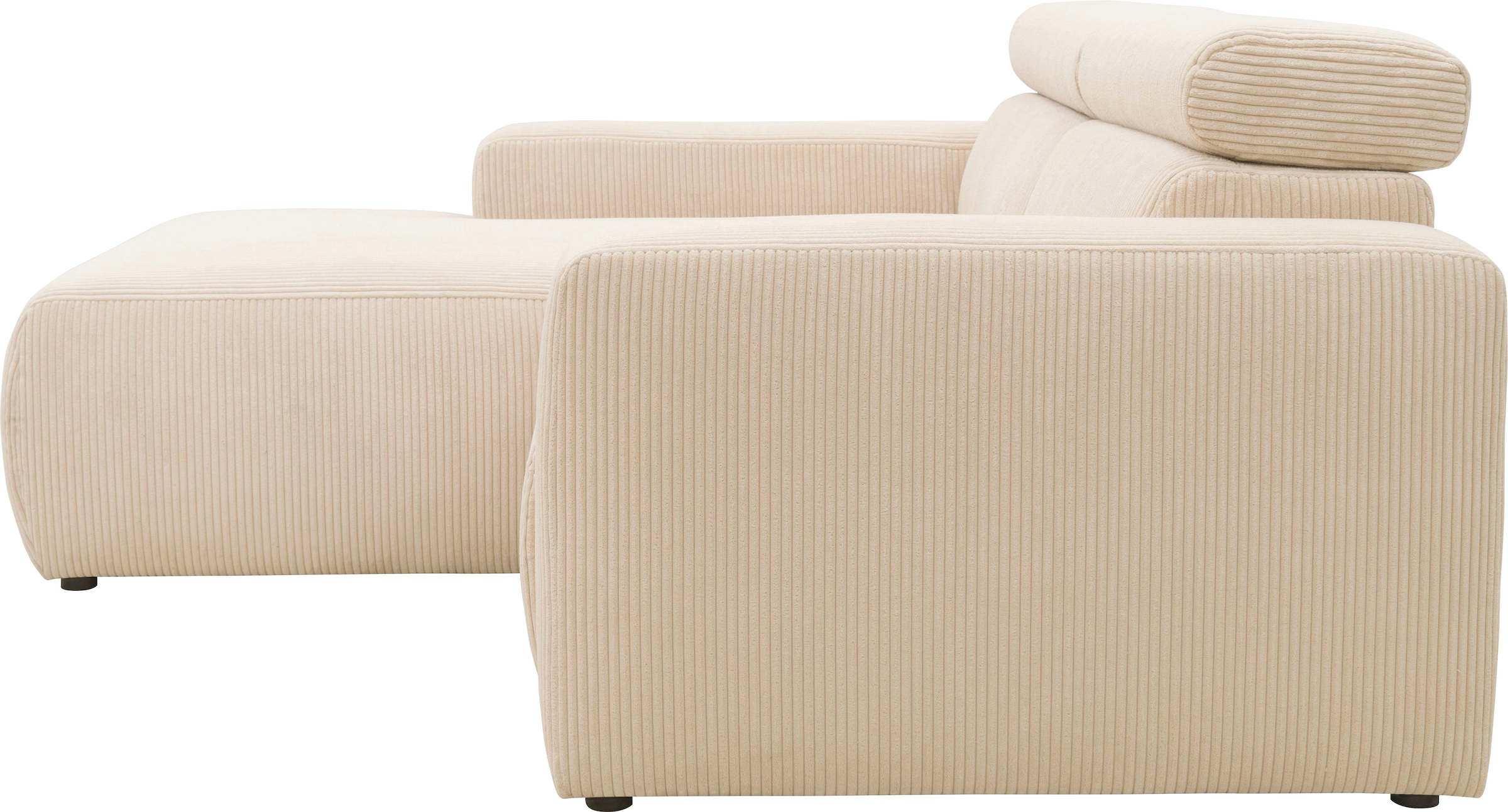 DOMO collection Ecksofa »Brandon B/T/H: 214/100/80 cm, L-Form«, Cord, creme