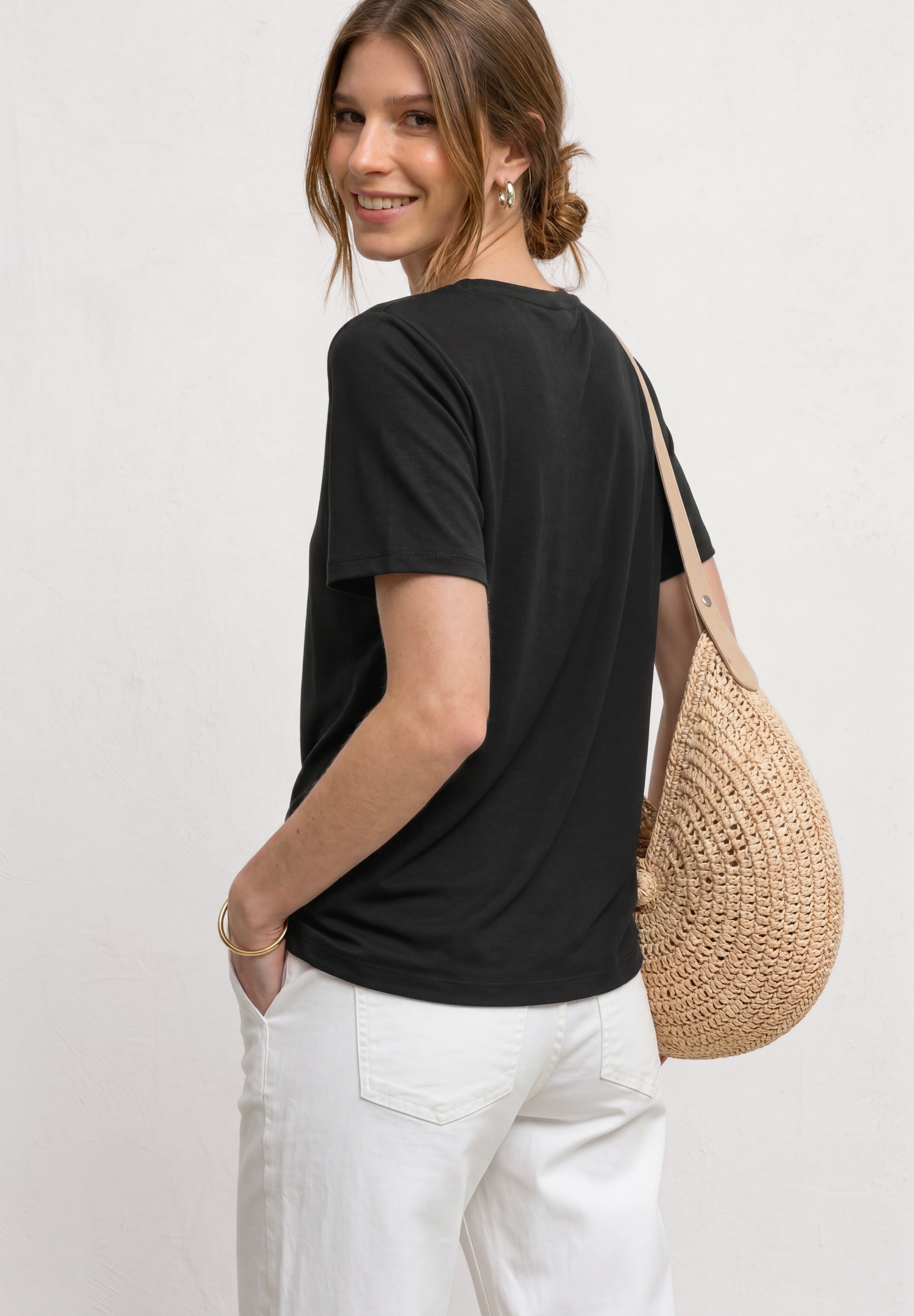 STREET ONE Kurzarmshirt Sommershirt mit Working