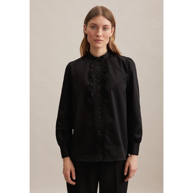 seidensticker Klassische Bluse »Schwarze Rose«, Langarm Kragen Uni glänzend  im OTTO Online Shop