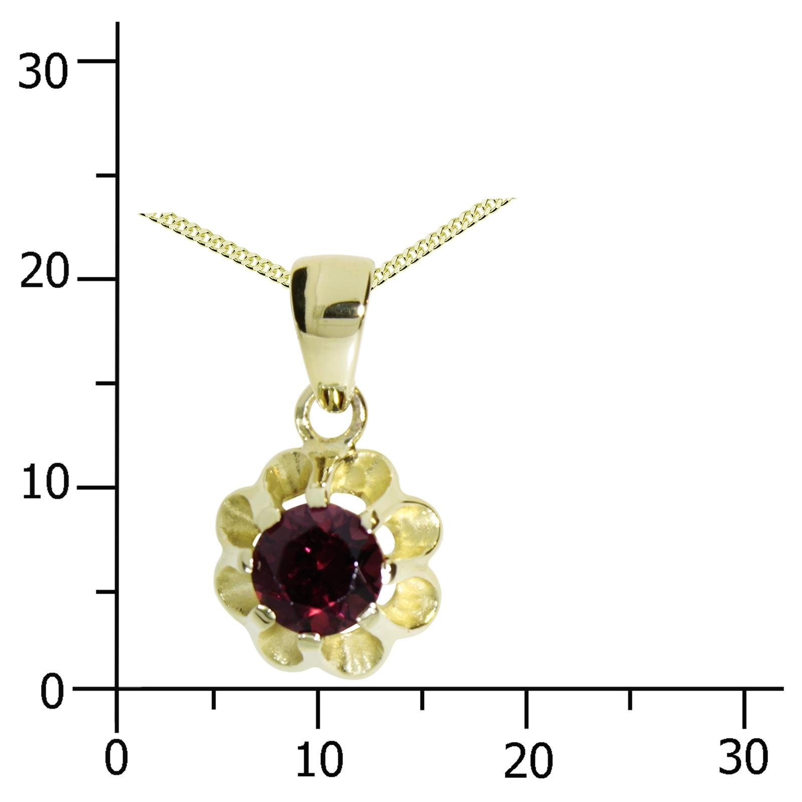 OSTSEE-SCHMUCK Kette und Anhänger Set »- Pia 6 mm - Gold 333/000 - Granat«