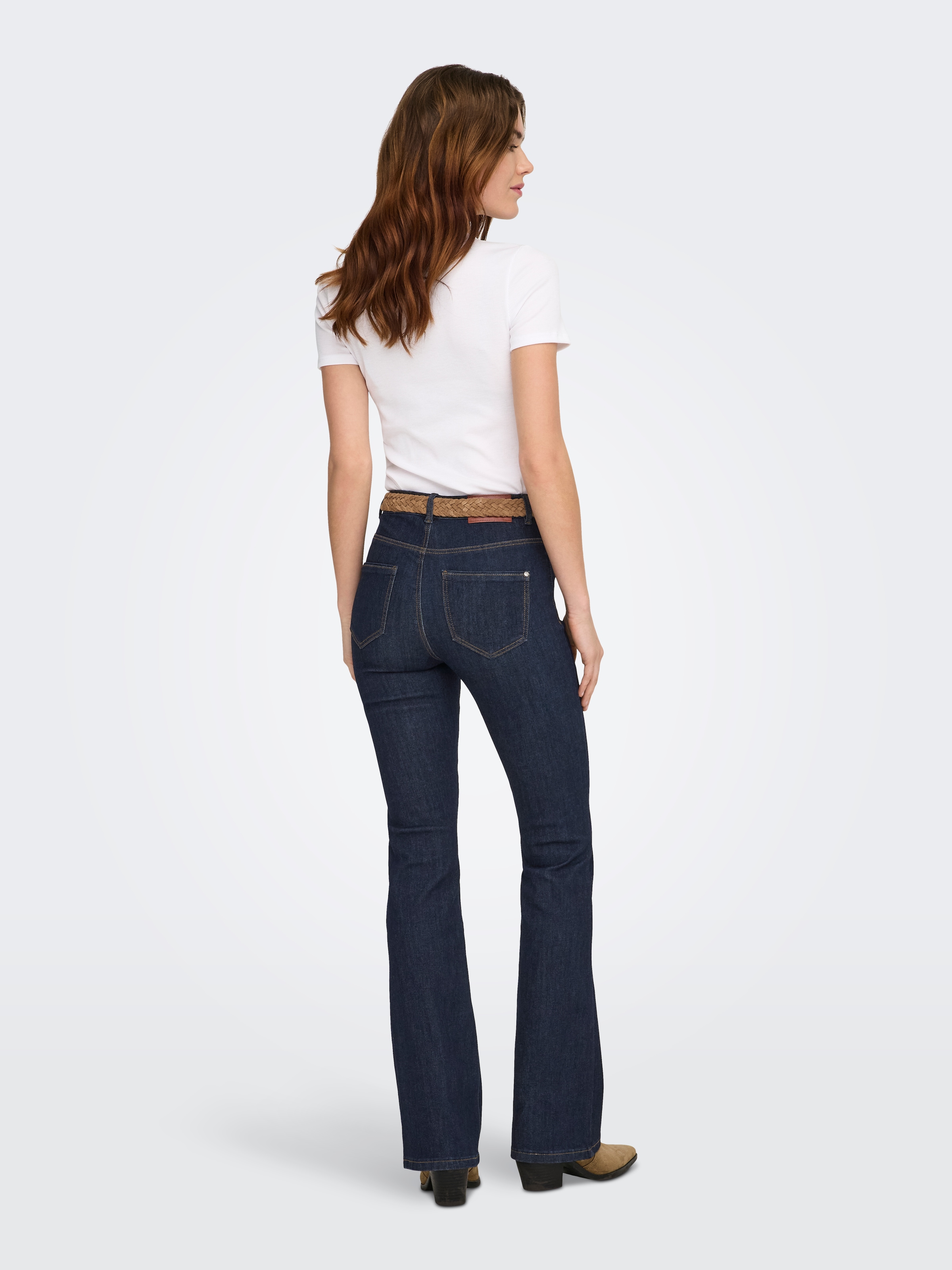 ONLY Bootcut-Jeans »ONLWAUW LIFE HW FLARED RINSE DNM« Materialmix, bootcut fit