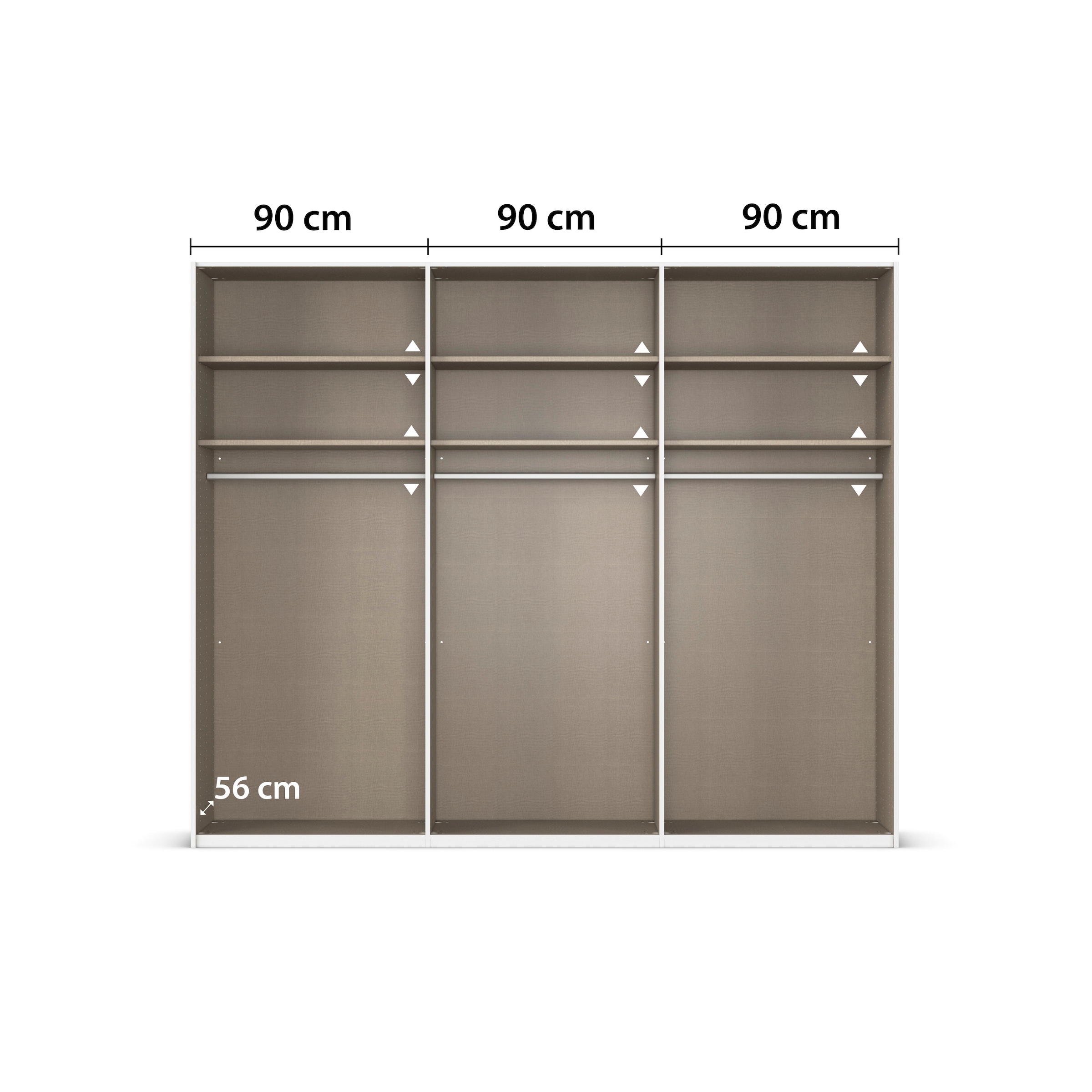 rauch Schwebetürenschrank »Kleiderschrank Schrank Garderobe Schlafzimmerschrank CONTIDO«, (in 3 verschiedenen Ausstattungen BASIC/CLASSIC/PREMIUM), aus hochwertigem Material in 6 Breiten 2 Griff-Farben MADE IN GERMANY
