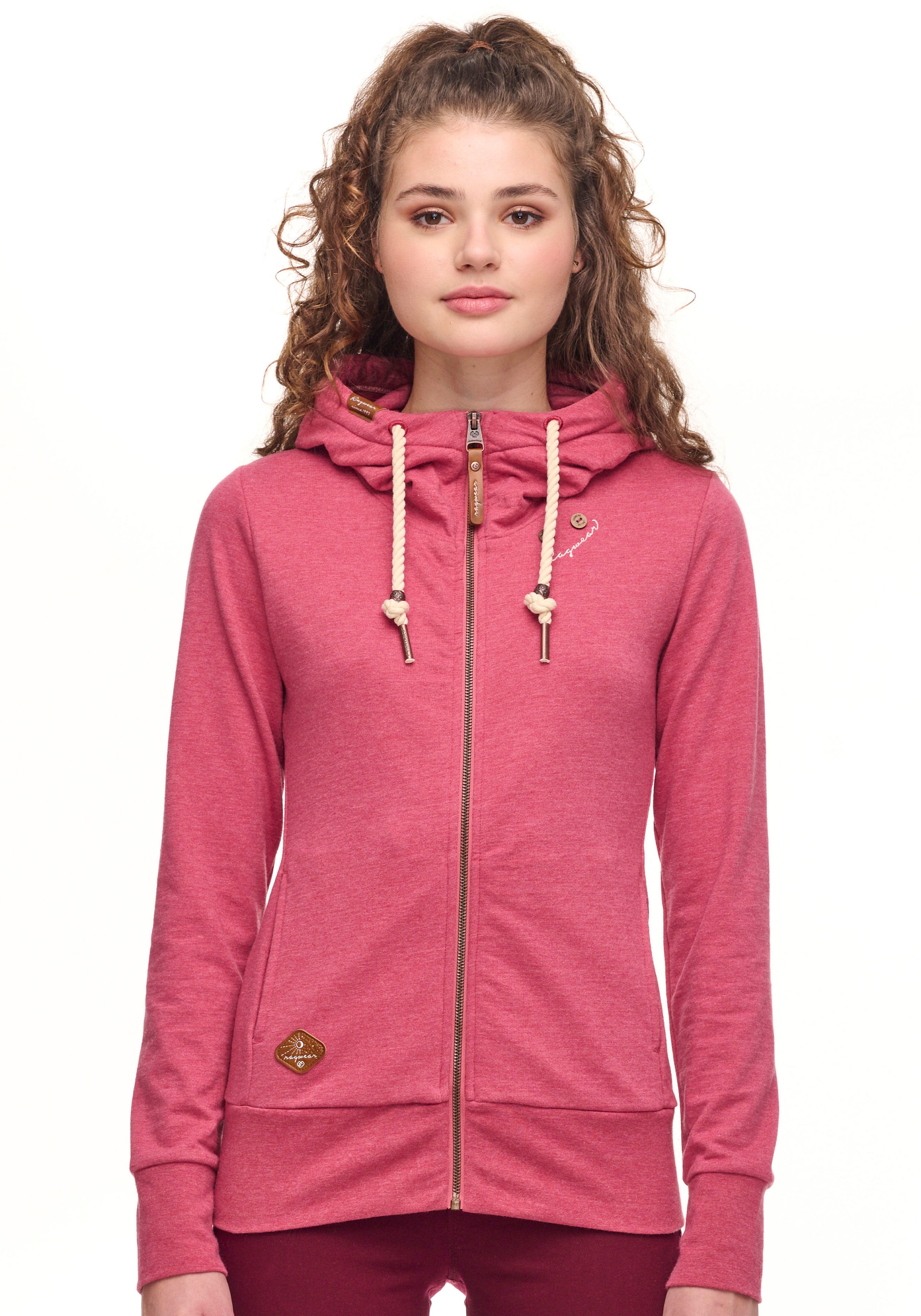Ragwear Plus Sweatjacke »PAYA PLUS«, mit kontrastfarbigen Kordeln