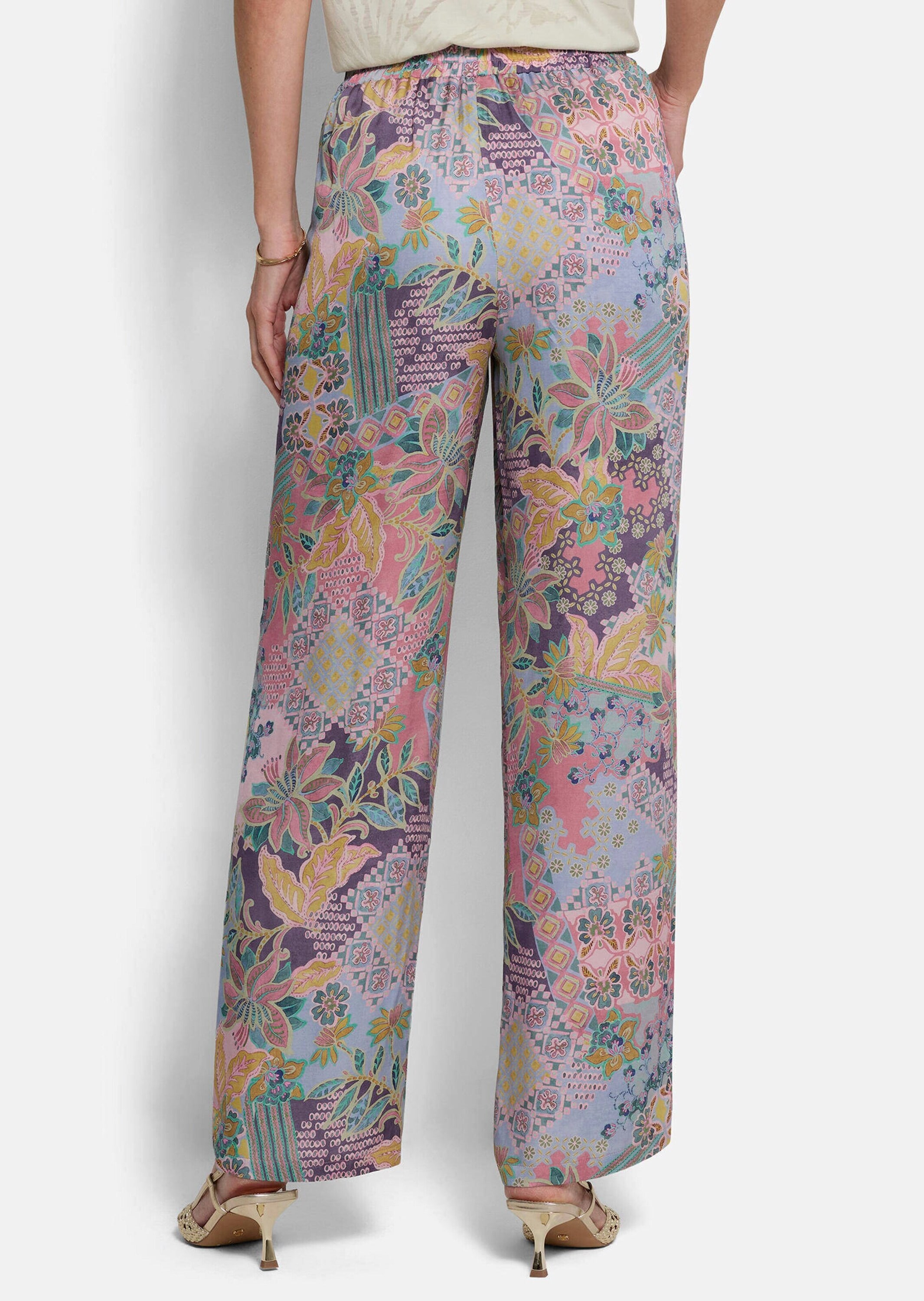 GOLDNER Stoffhose »Kurzgröße Weite Hose VERA aus Viskose-Satin«