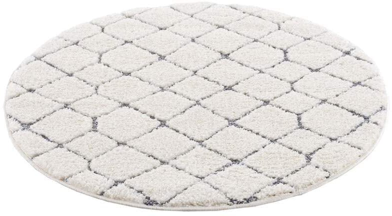 Carpet City Hochflor-Teppich »Focus 4499«, rund, besonders weich, Rauten-Optik, 3D-Effekt