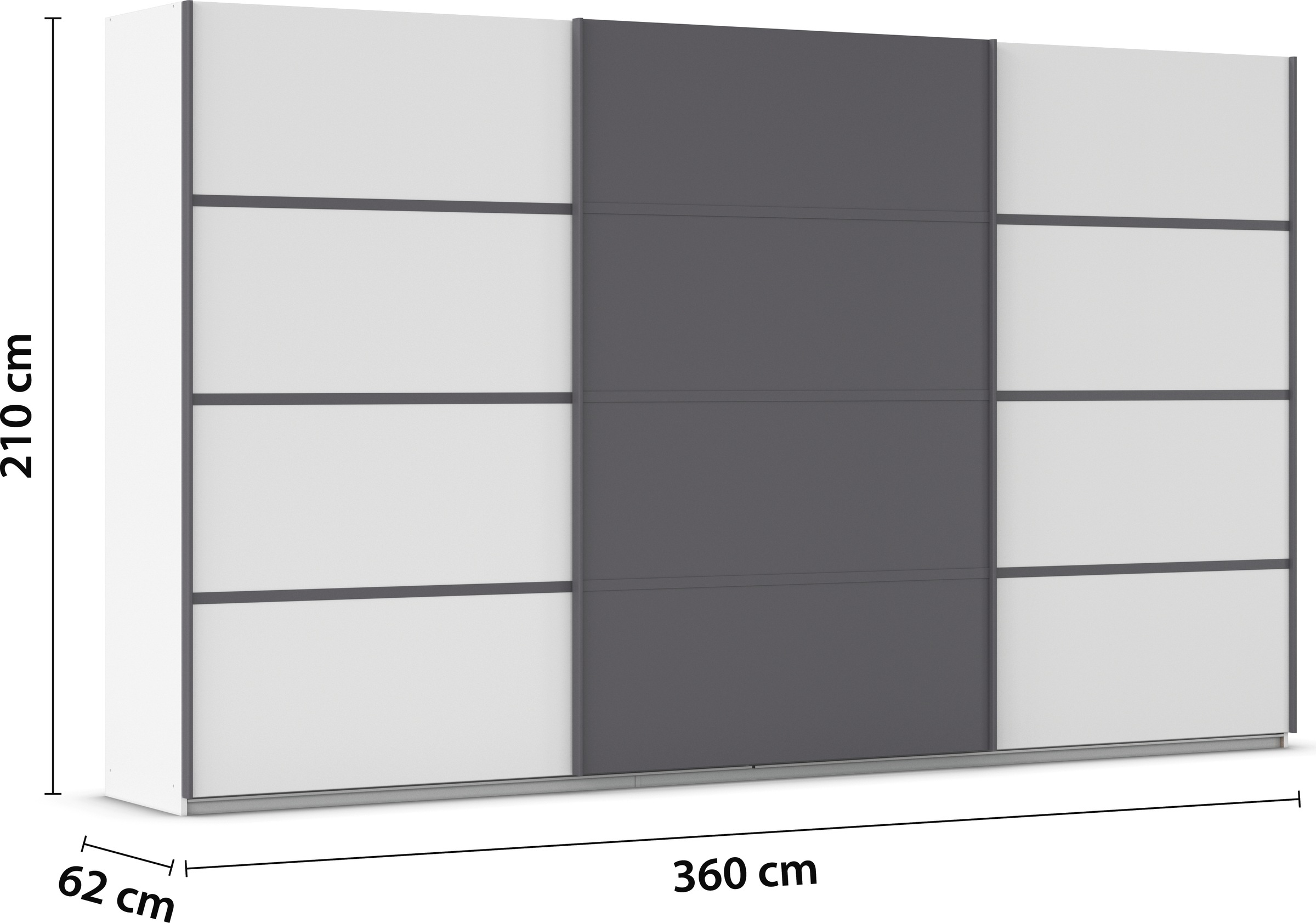 rauch Kleiderschrank »Schwebetürenschrank Garderobe Schrank TOP ANGEBOT Avola«, (in 3 verschiedenen Ausstattungen BASIC/CLASSIC/PREMIUM), mit eleganten Zierleisten in Chrom, Schwarz oder Weiß MADE IN GERMANY