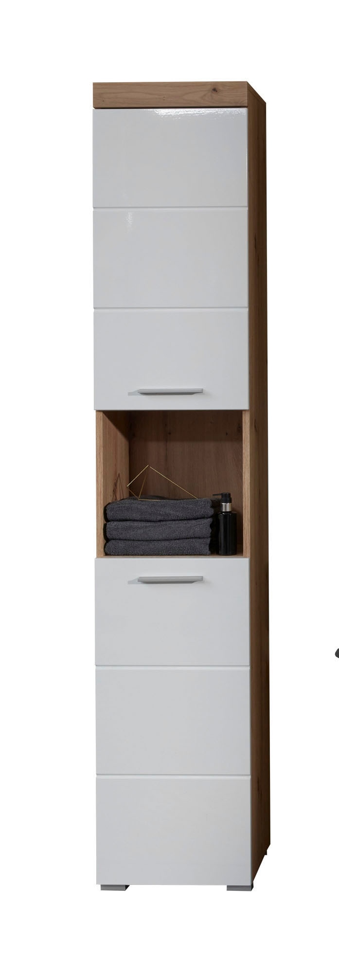 welltime Hochschrank »Avena« Badschrank mit 2 Türen & 1 Fach - (B/T/H) 37/31/190 cm